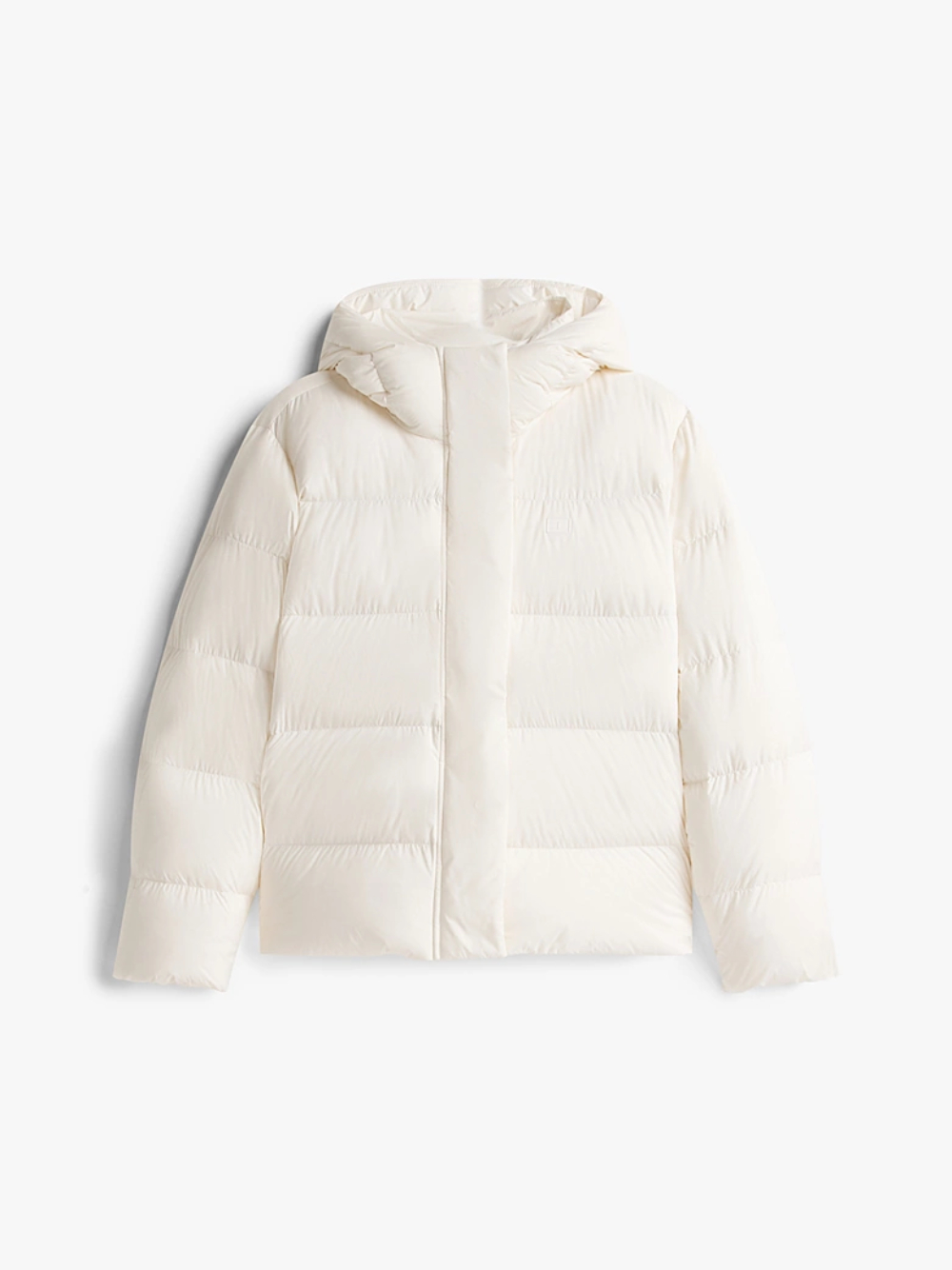 detail Tommy Hilfiger dámská krémová péřová bunda 