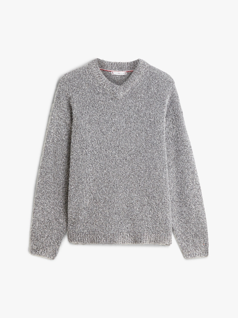 detail Tommy Hilfiger dámský šedý svetr
