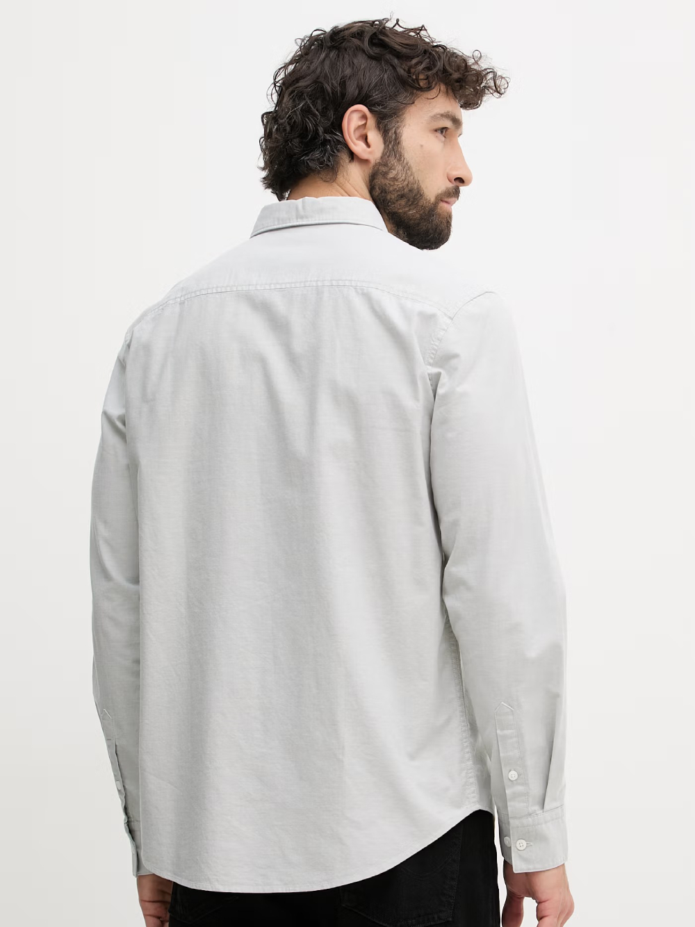 detail Calvin Klein pánská šedozelená košile
