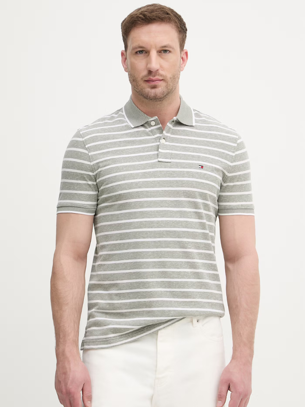 detail Tommy Hilfiger pánské pruhované polo tričko