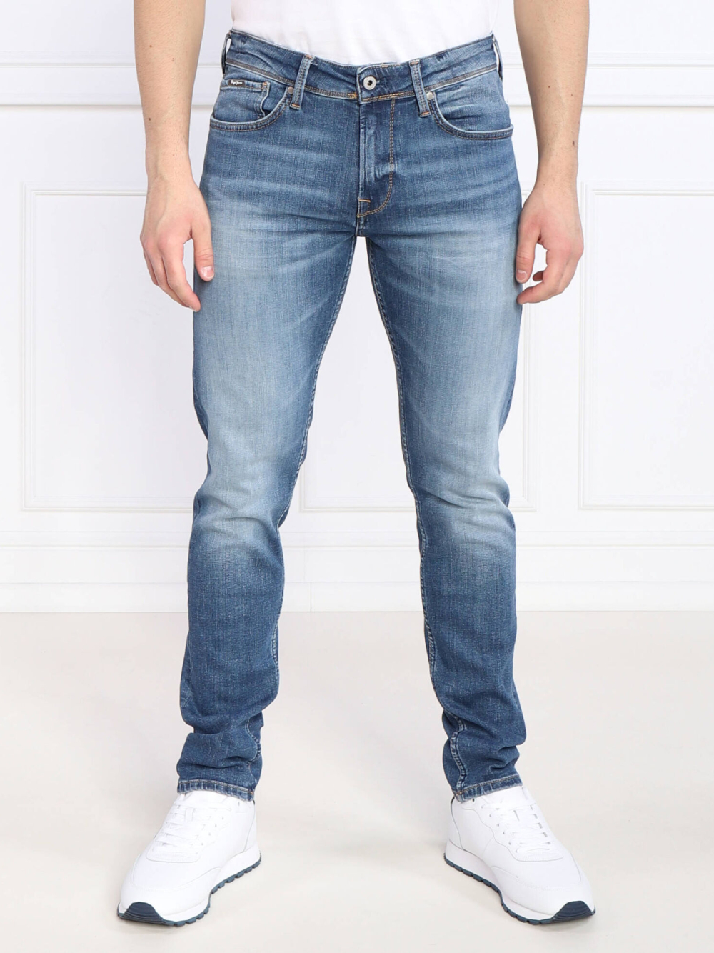 detail Pepe Jeans pánské modré džíny