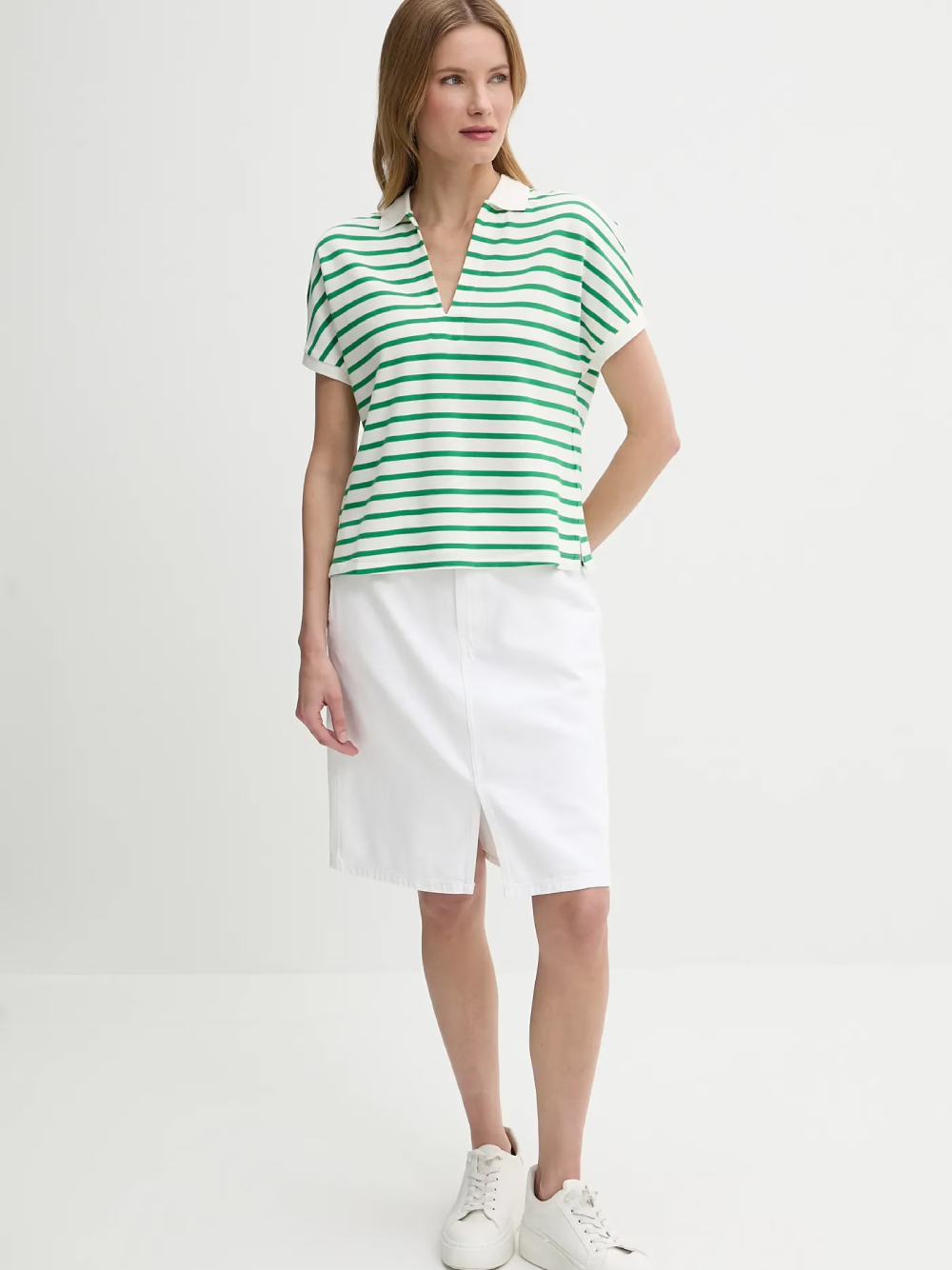 detail Tommy Hilfiger dámské pruhované polo tričko