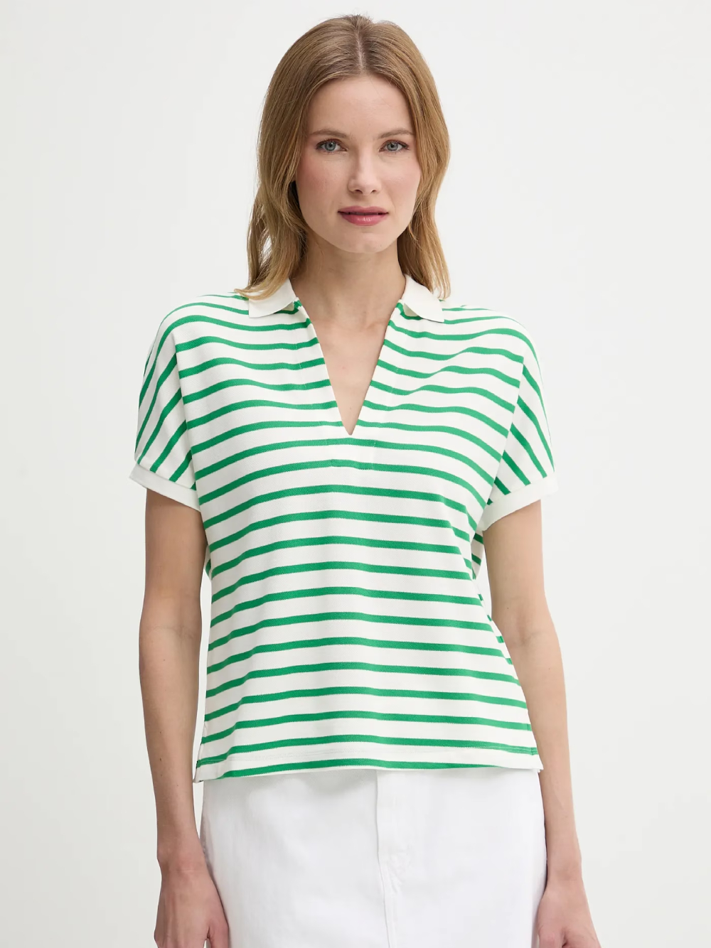 detail Tommy Hilfiger dámské pruhované polo tričko