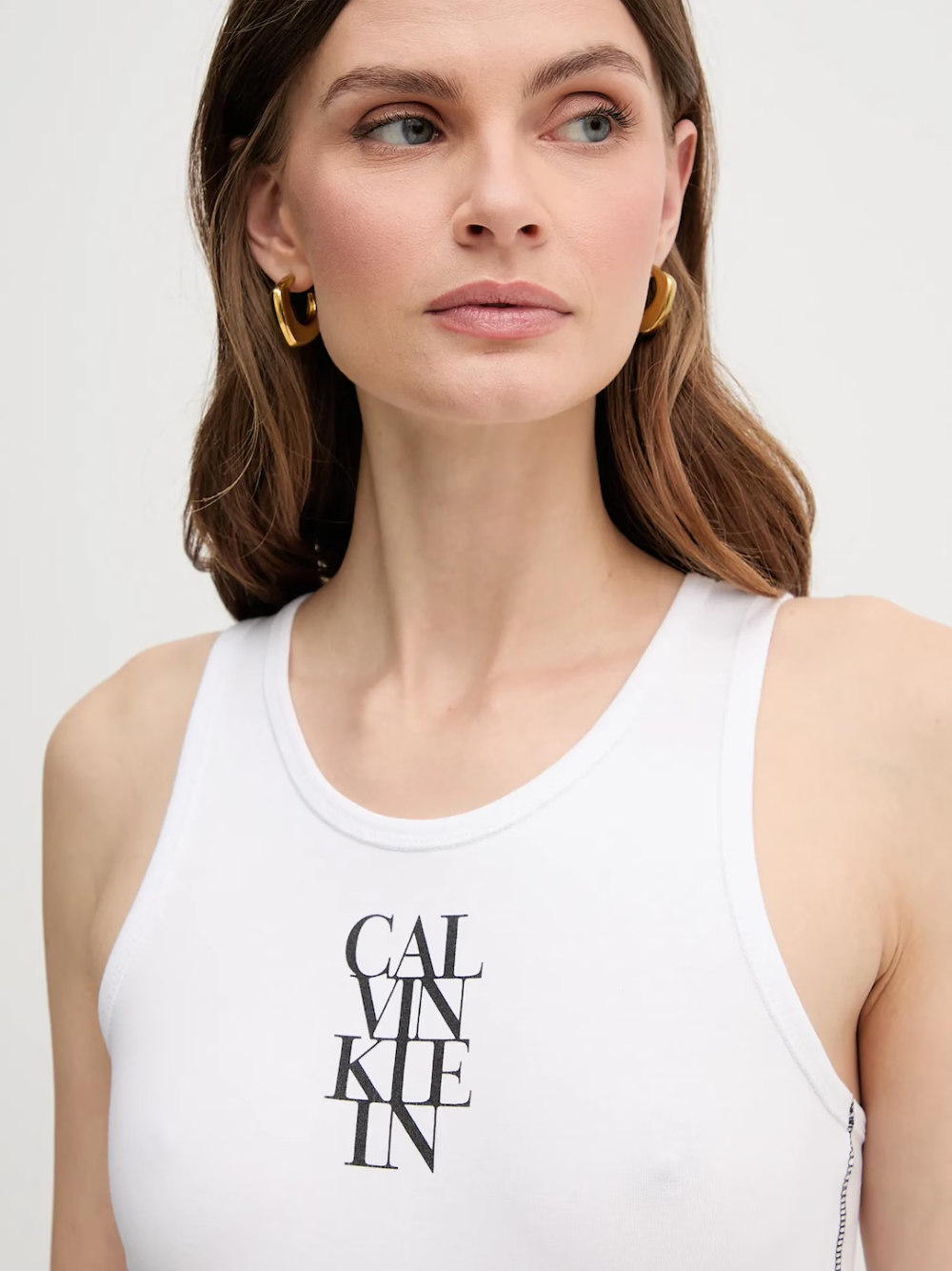 detail Calvin Klein dámské bílé tílko
