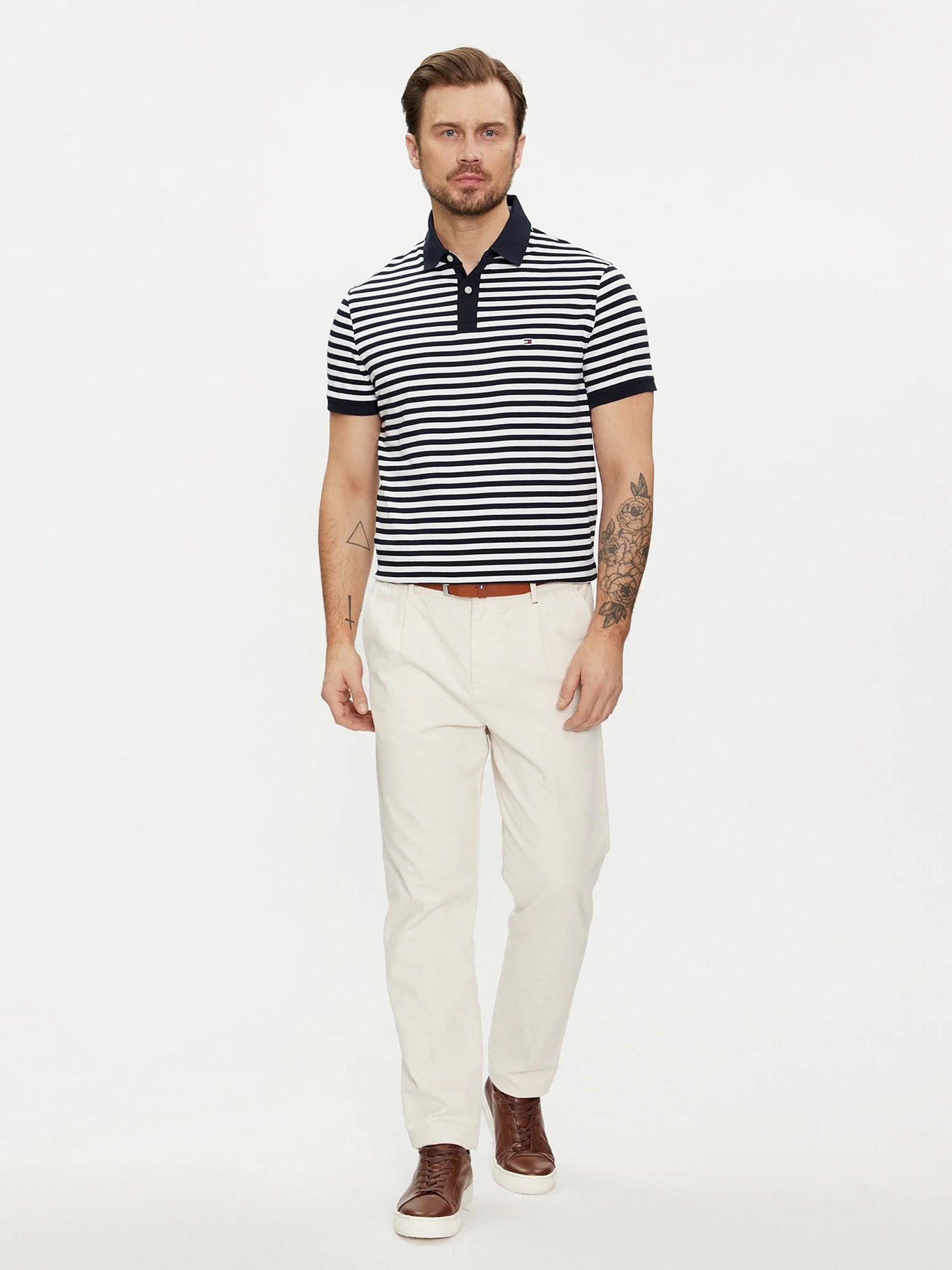 detail Tommy Hilfiger pánské pruhované polo tričko