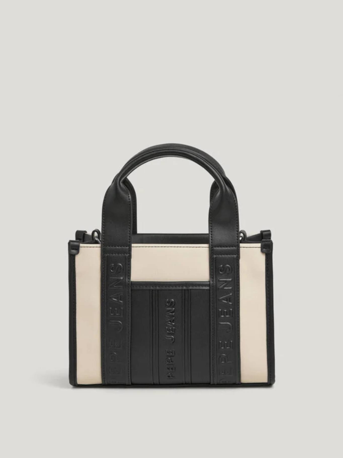 detail Pepe Jeans dámská černobílá kabelka 