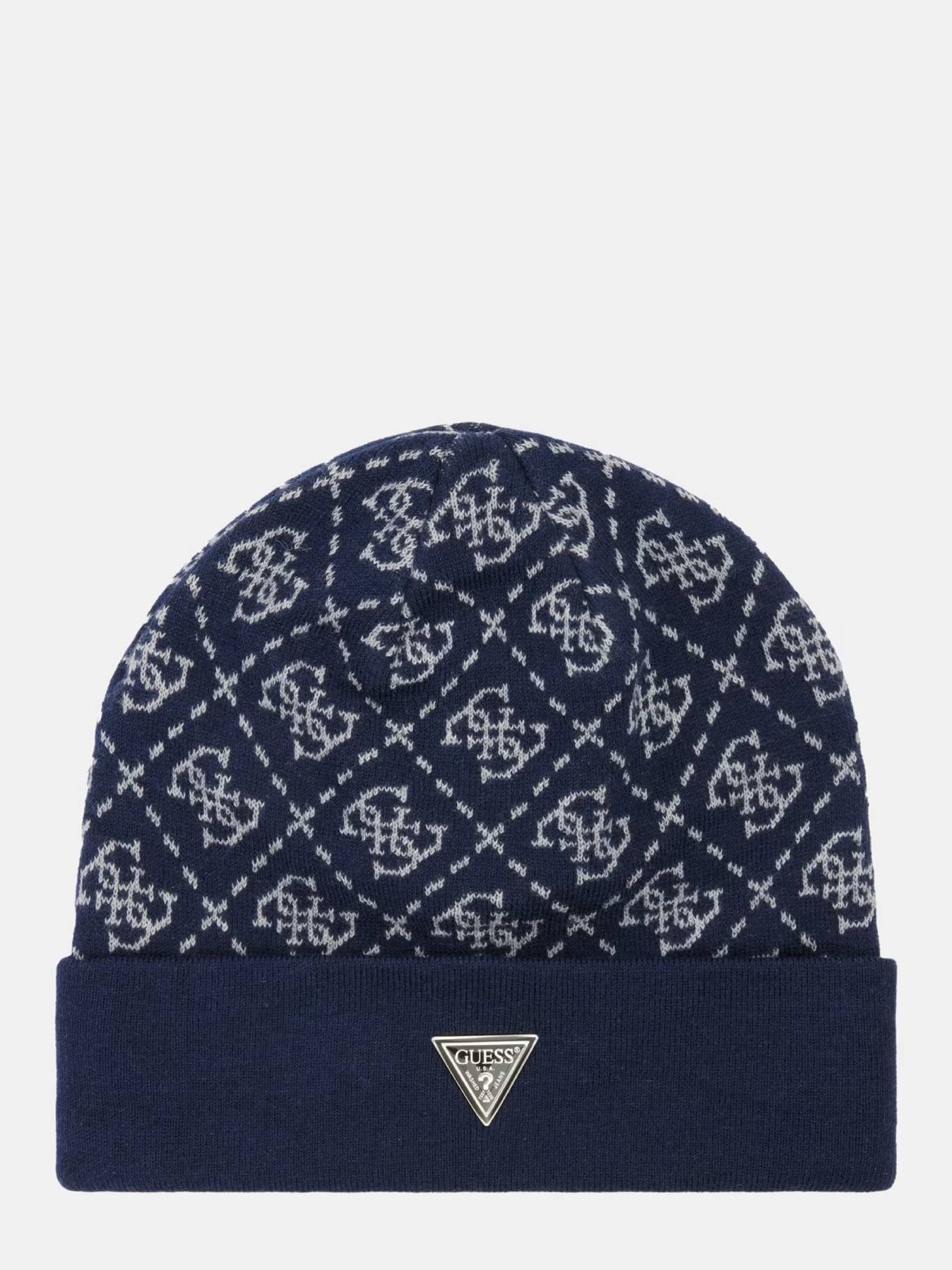 detail Guess pánská tmavě modrá čepice 