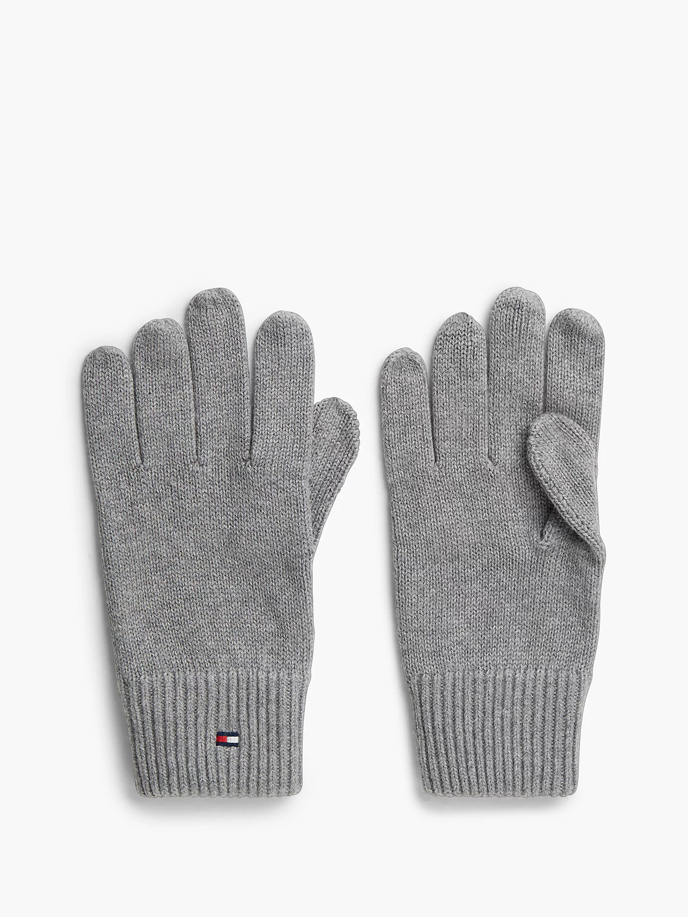 detail Tommy Hilfiger pánské šedé rukavice