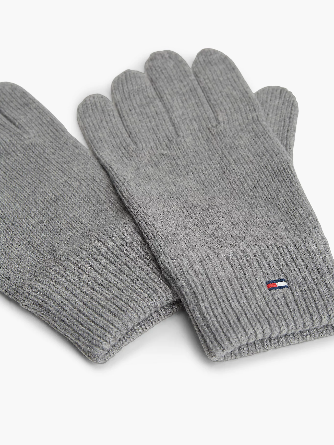 detail Tommy Hilfiger pánské šedé rukavice