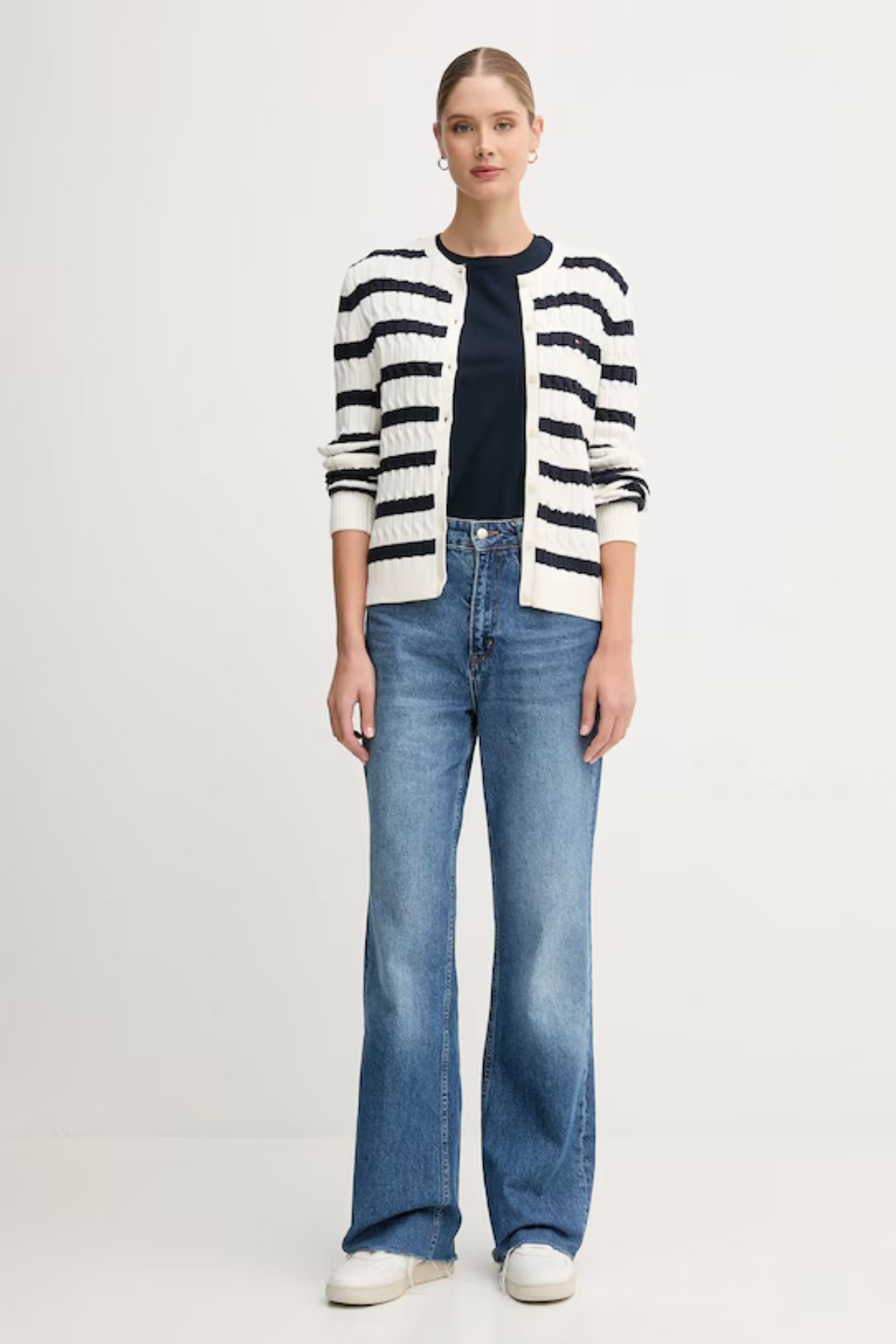 detail Tommy Hilfiger pruhovaný svetr