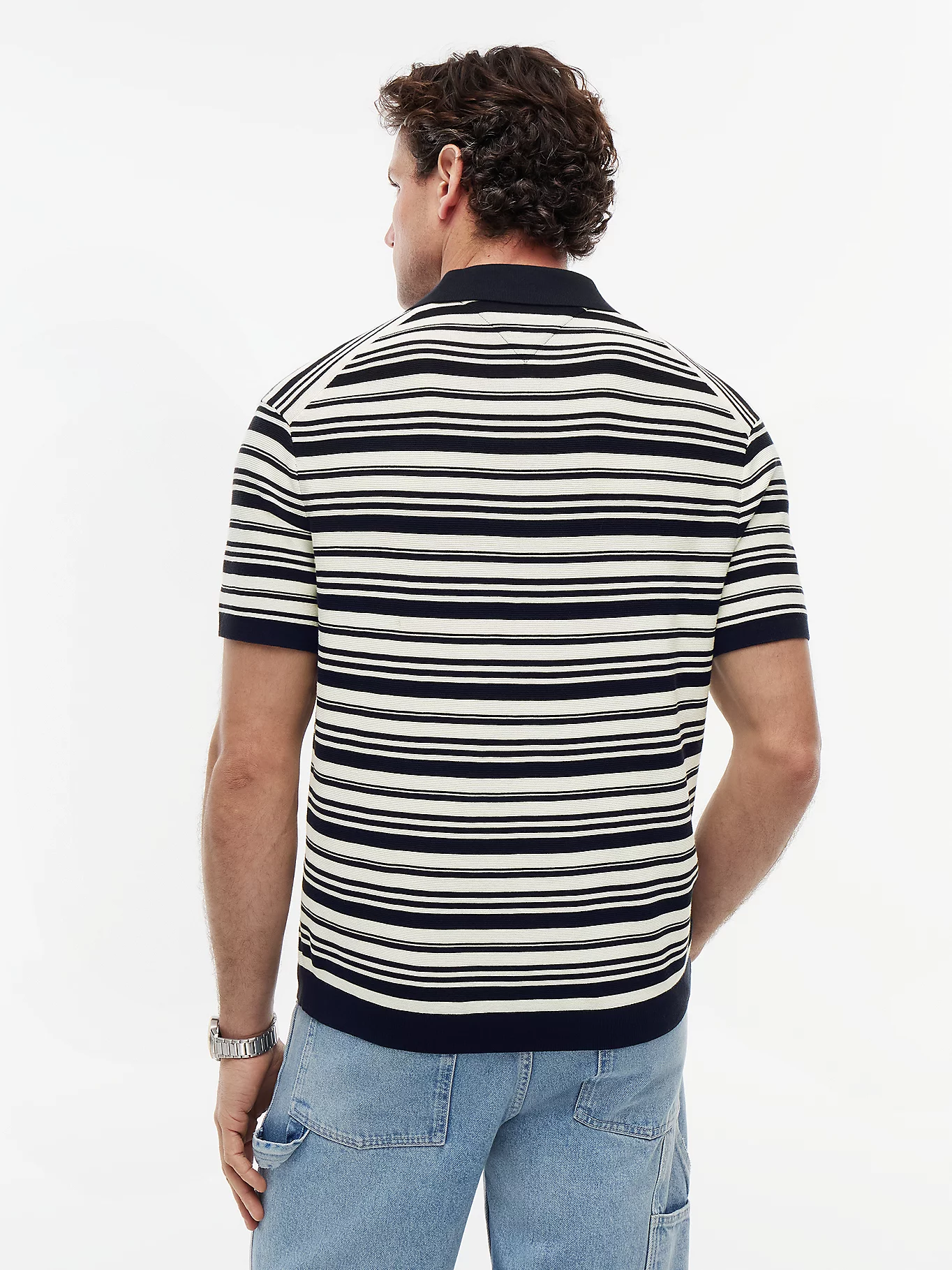 detail Tommy Hilfiger pánské pruhované polo tričko