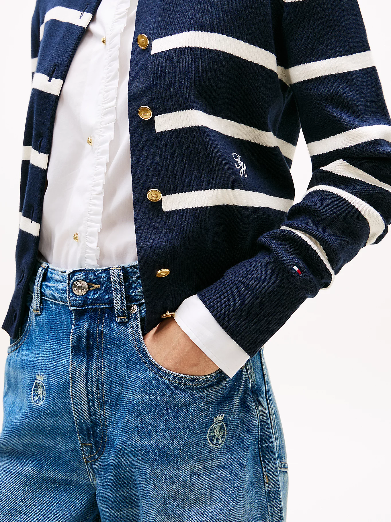 detail Tommy Hilfiger dámský bavlněný kardigan