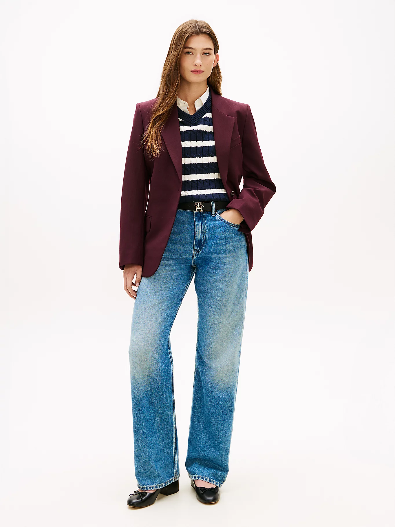 detail Tommy Hilfiger dámské modré džíny