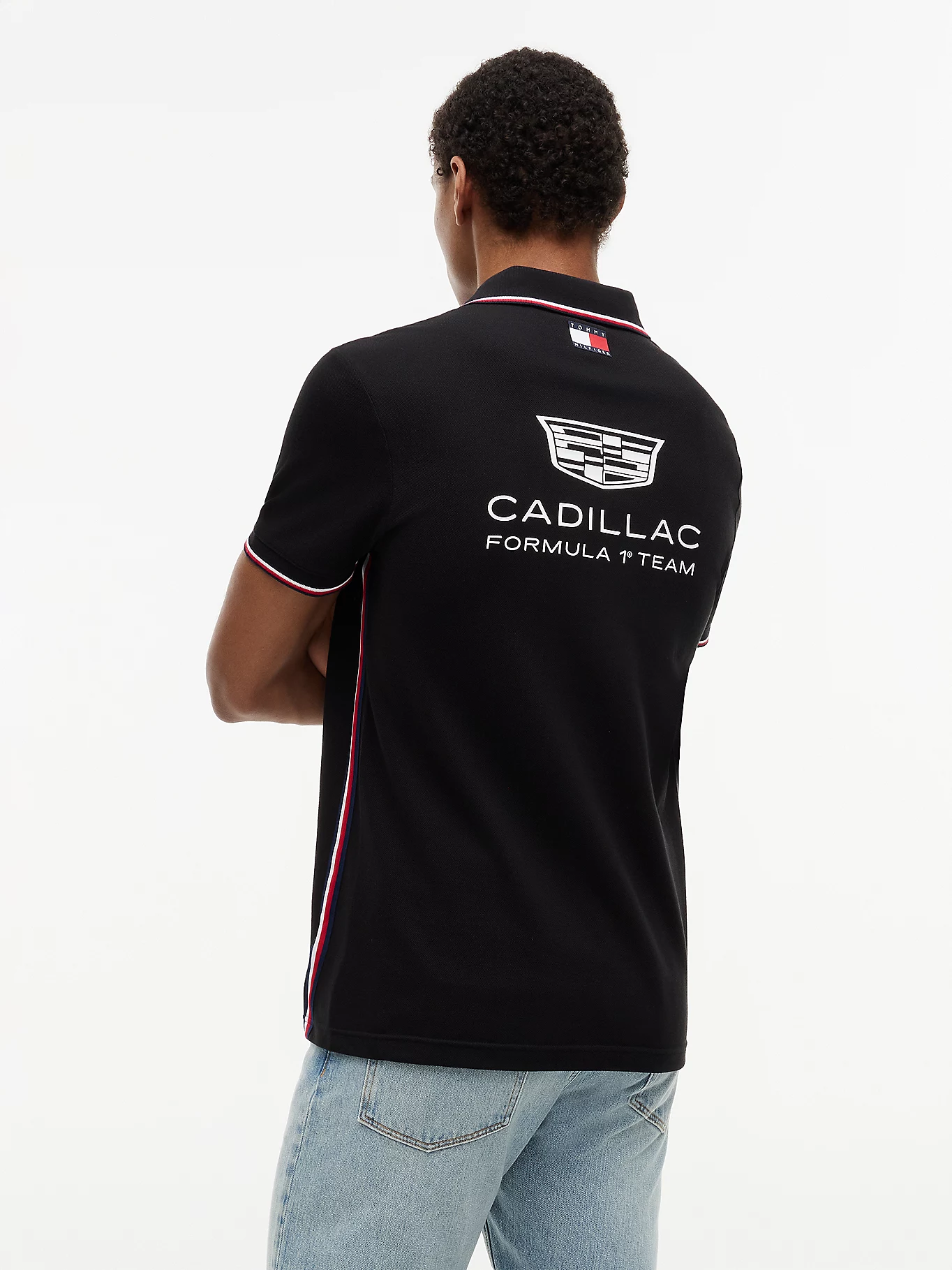 detail Tommy Hilfiger pánské černé polo tričko