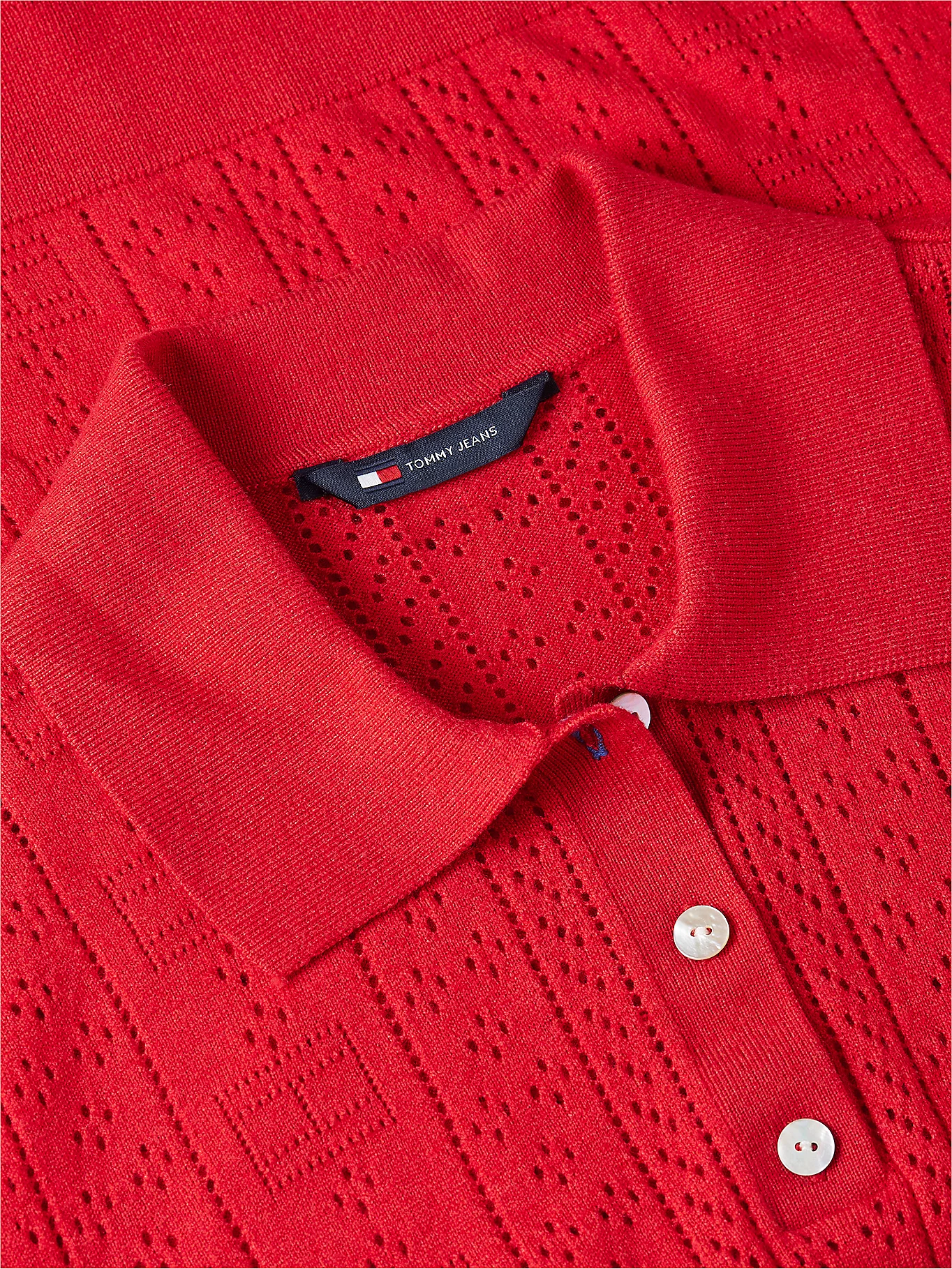 detail Tommy Jeans dámské svetrové polo tričko