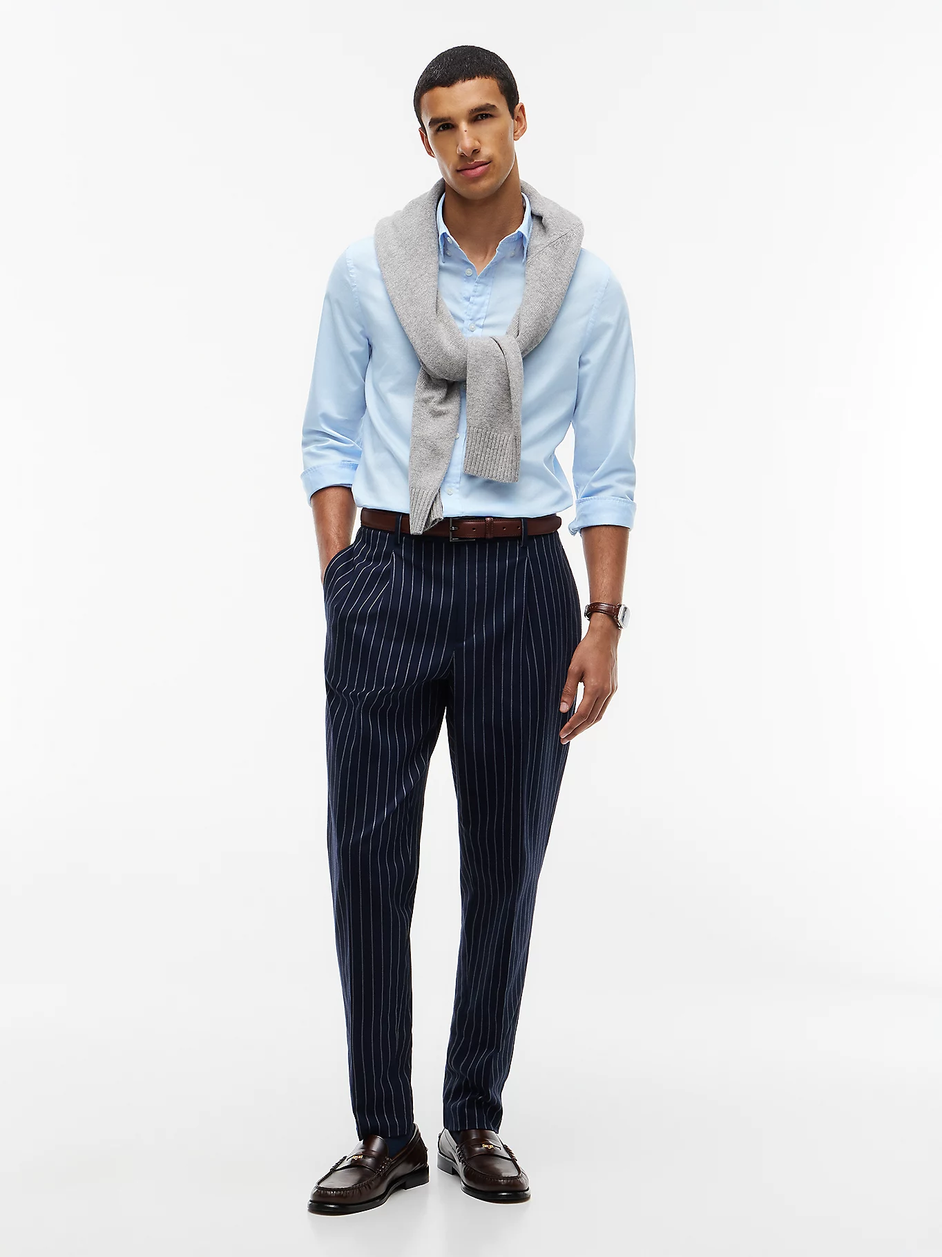 detail Tommy Hilfiger pánská světle modrá košile