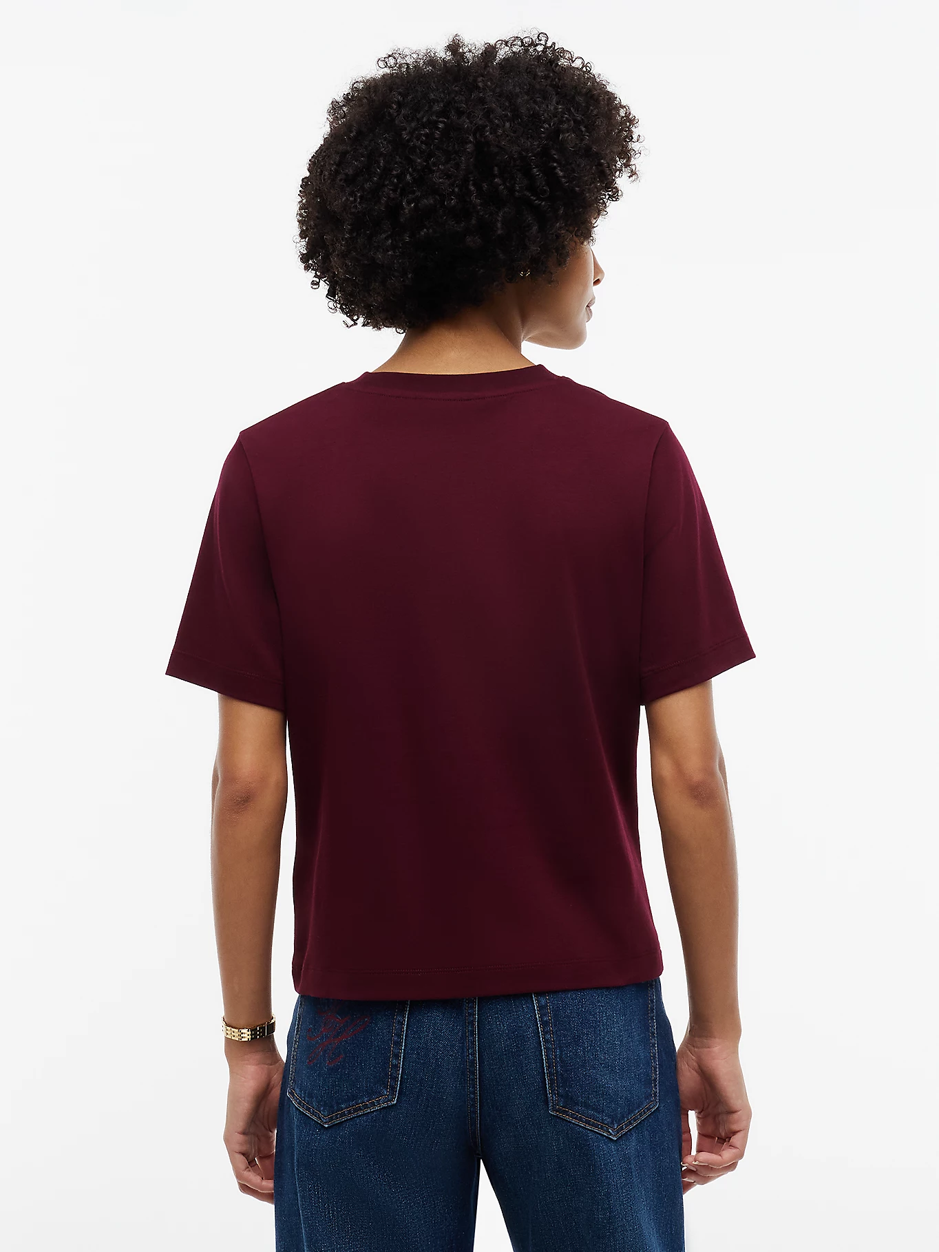 detail Tommy Hilfiger dámské tmavě vínové tričko