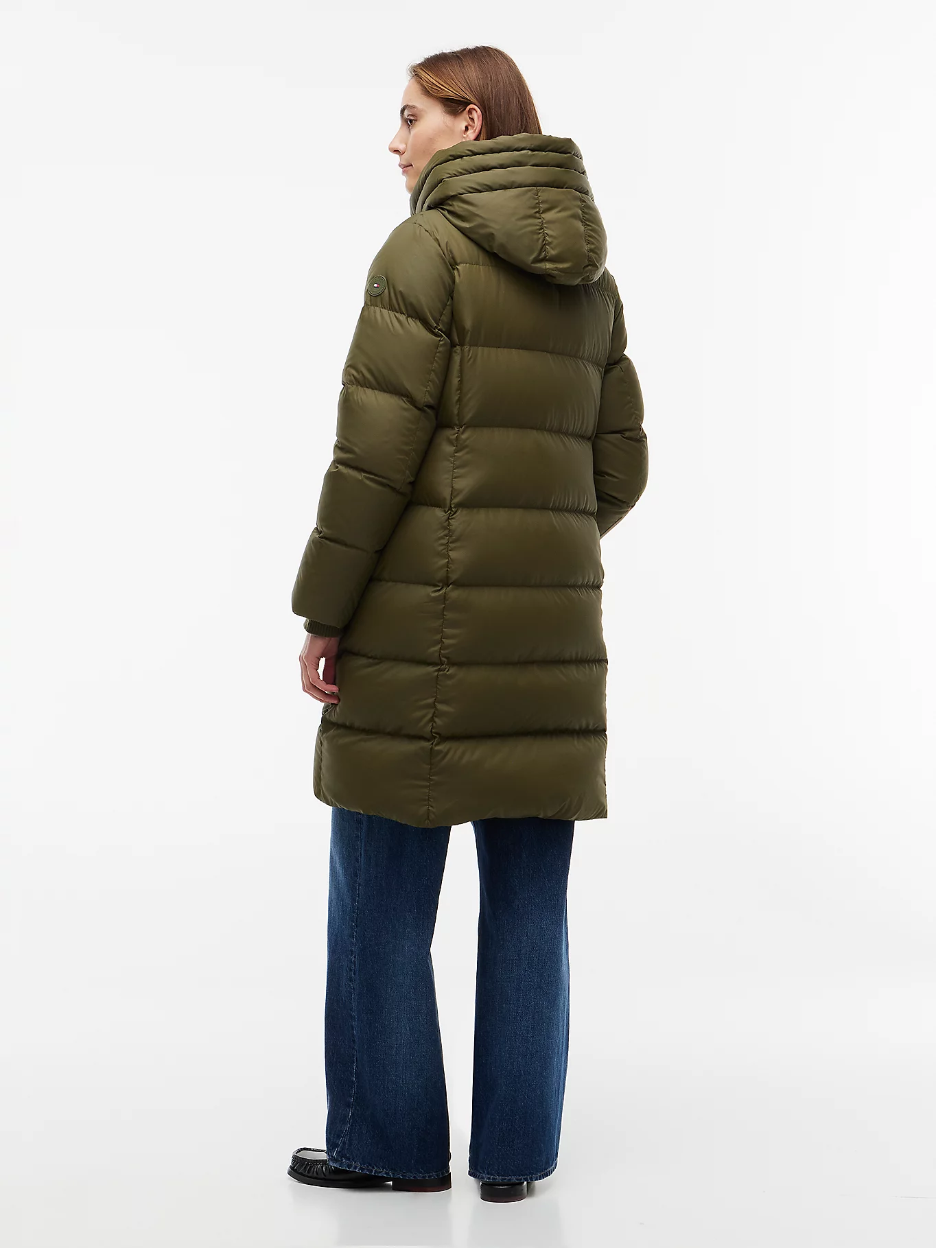 detail Tommy Hilfiger dámský zelený kabát