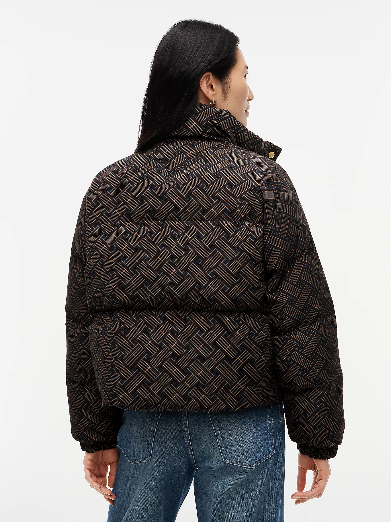 detail Tommy Hilfiger dámská vzorovaná péřová bunda