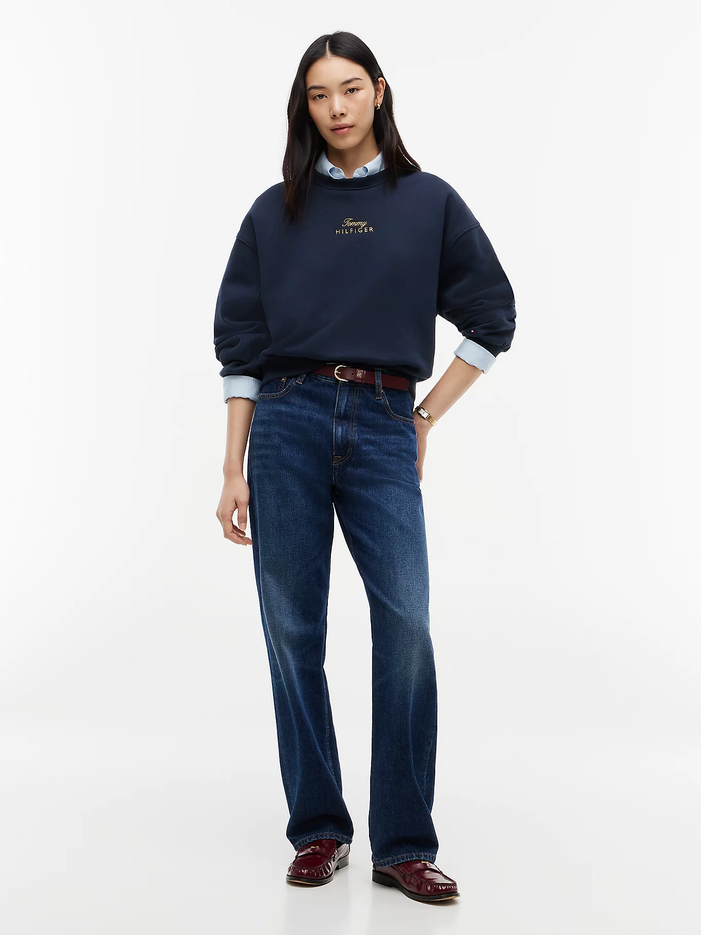 detail Tommy Hilfiger dámská tmavě modrá mikina
