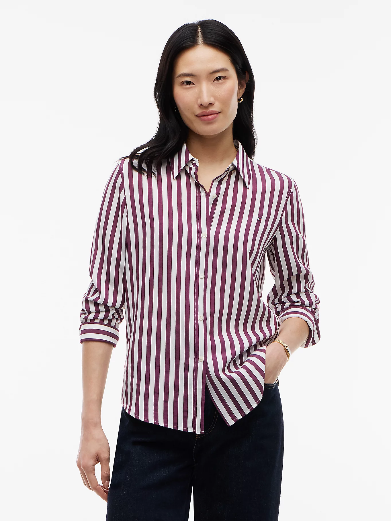 detail Tommy Hilfiger dámská pruhovaná košile