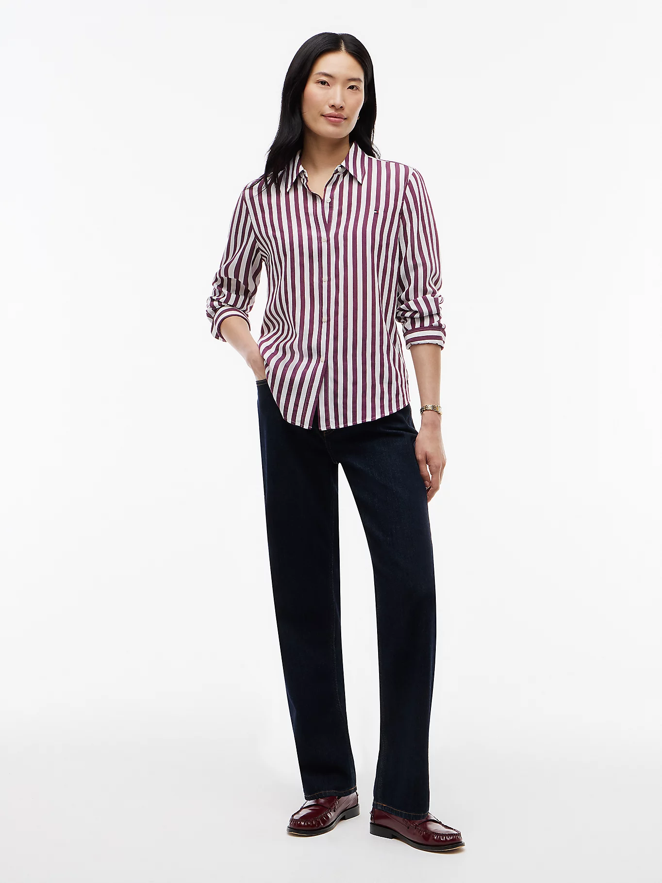 detail Tommy Hilfiger dámská pruhovaná košile