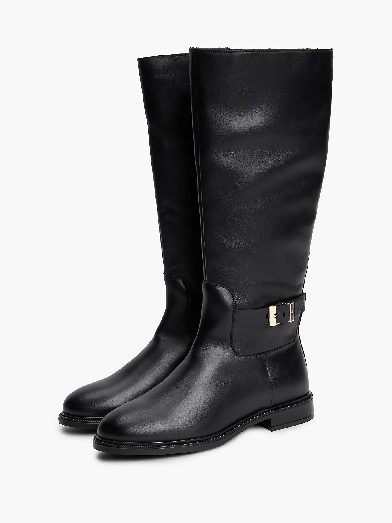 detail Tommy Hilfiger dámské černé kozačky