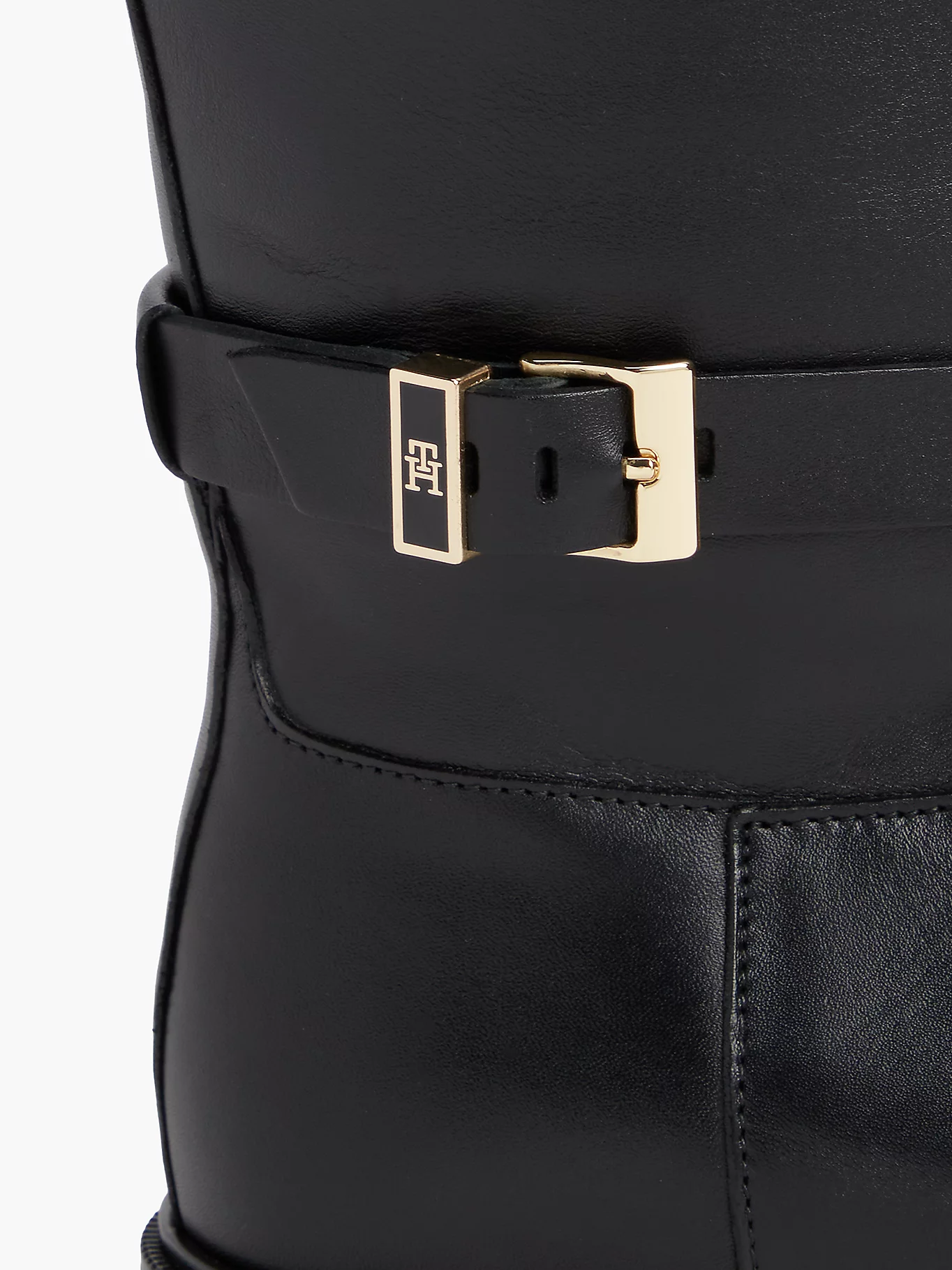 detail Tommy Hilfiger dámské černé kozačky