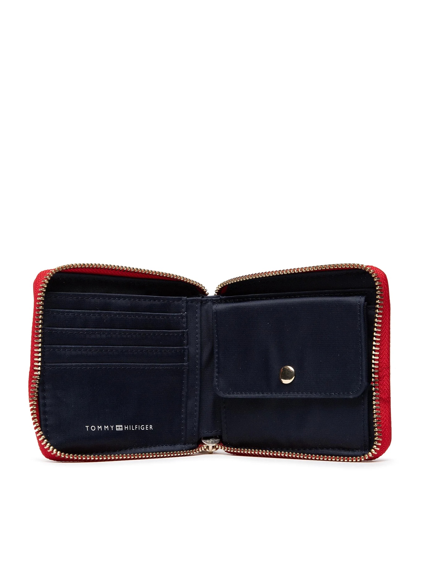 detail Tommy Hilfiger dámská červená peněženka