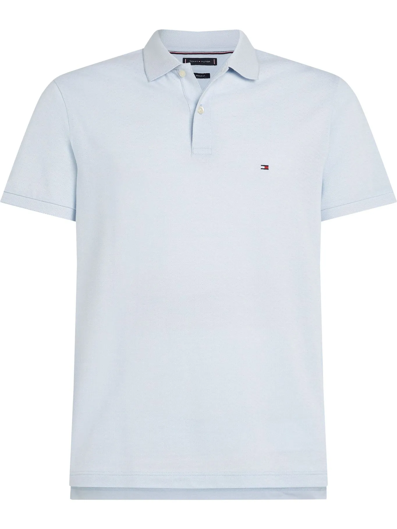 detail Tommy Hilfiger pánské světle modré polo tričko