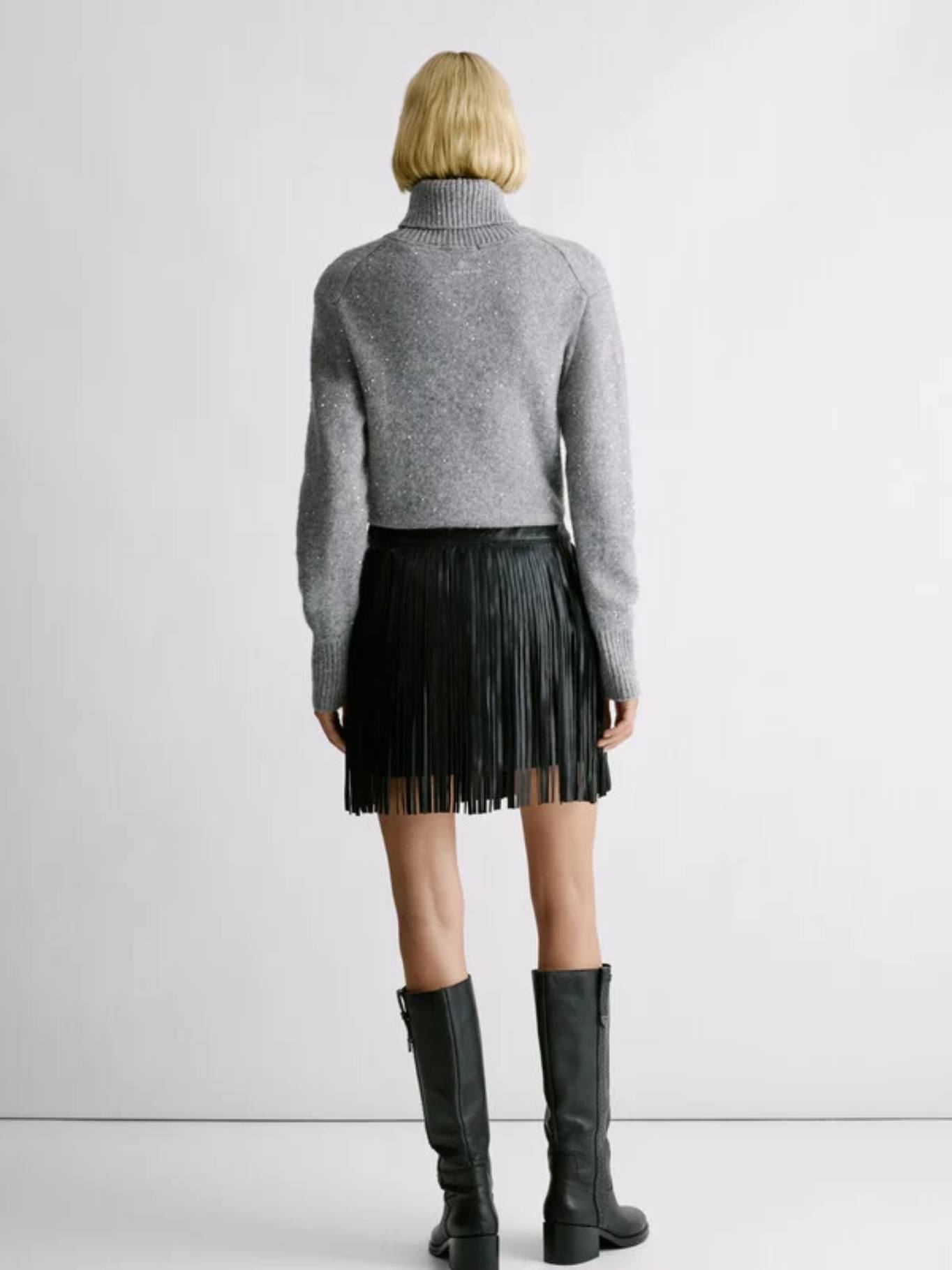 detail Pepe Jeans dámský světle šedý svetr EMMA