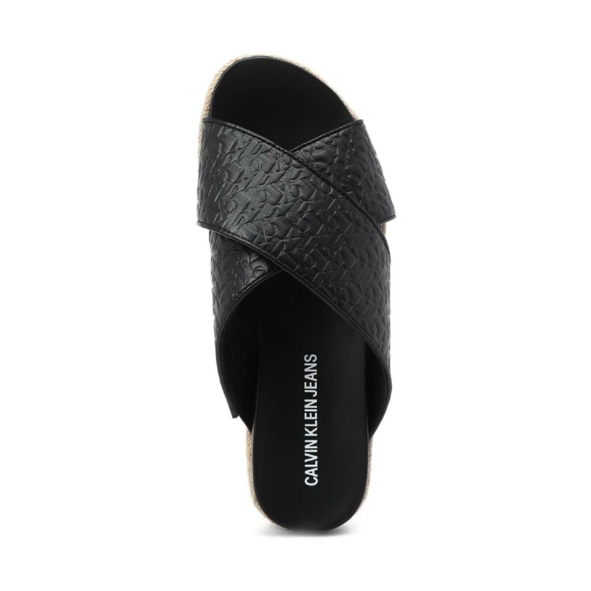 detail Calvin Klein dámské černé pantofle