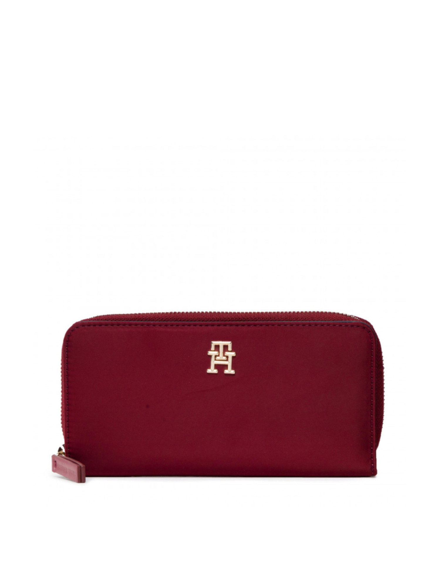 detail Tommy Hilfiger dámská vínová peněženka