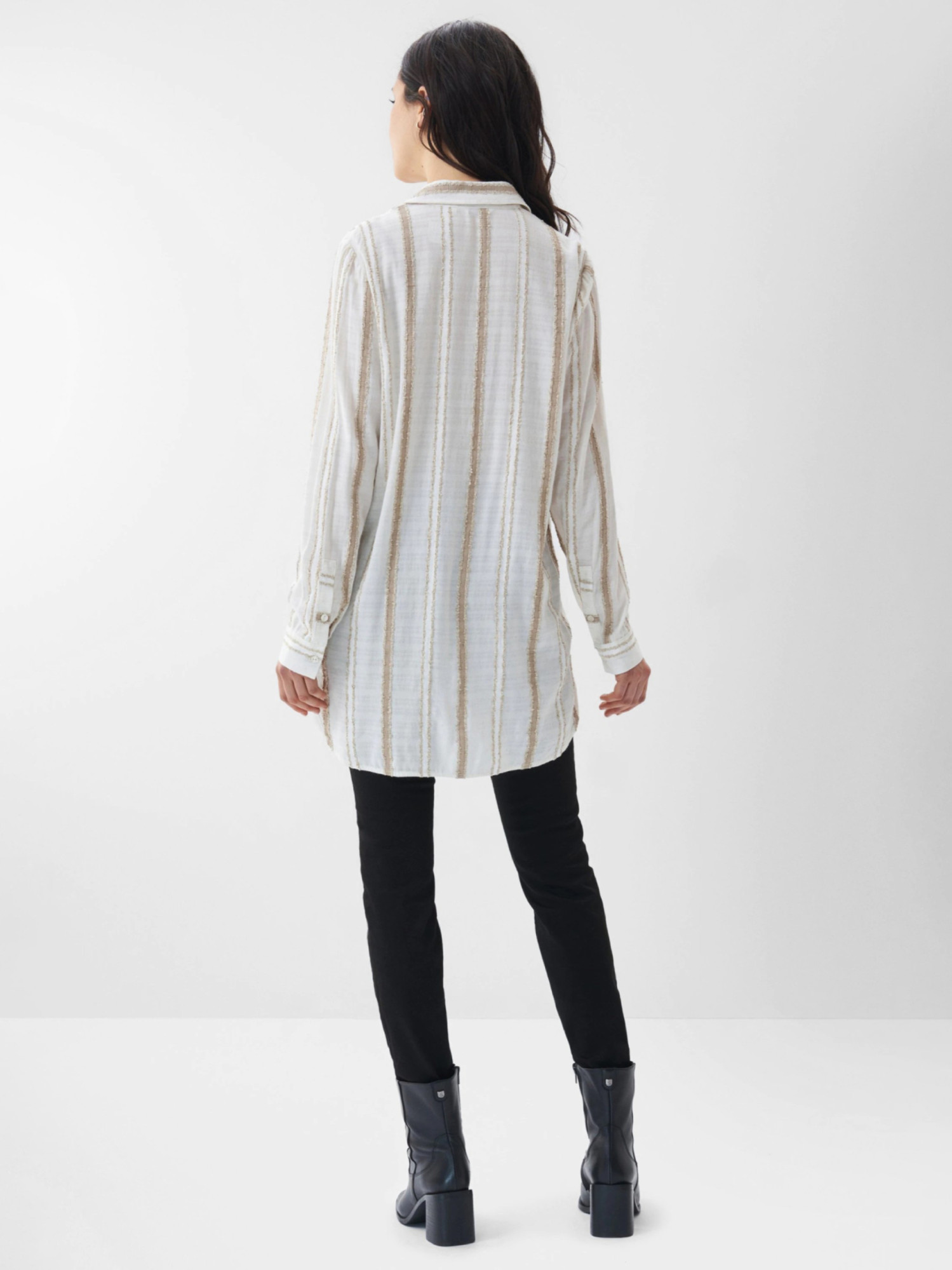 detail Salsa Jeans dámská krémová pruhovaná košile