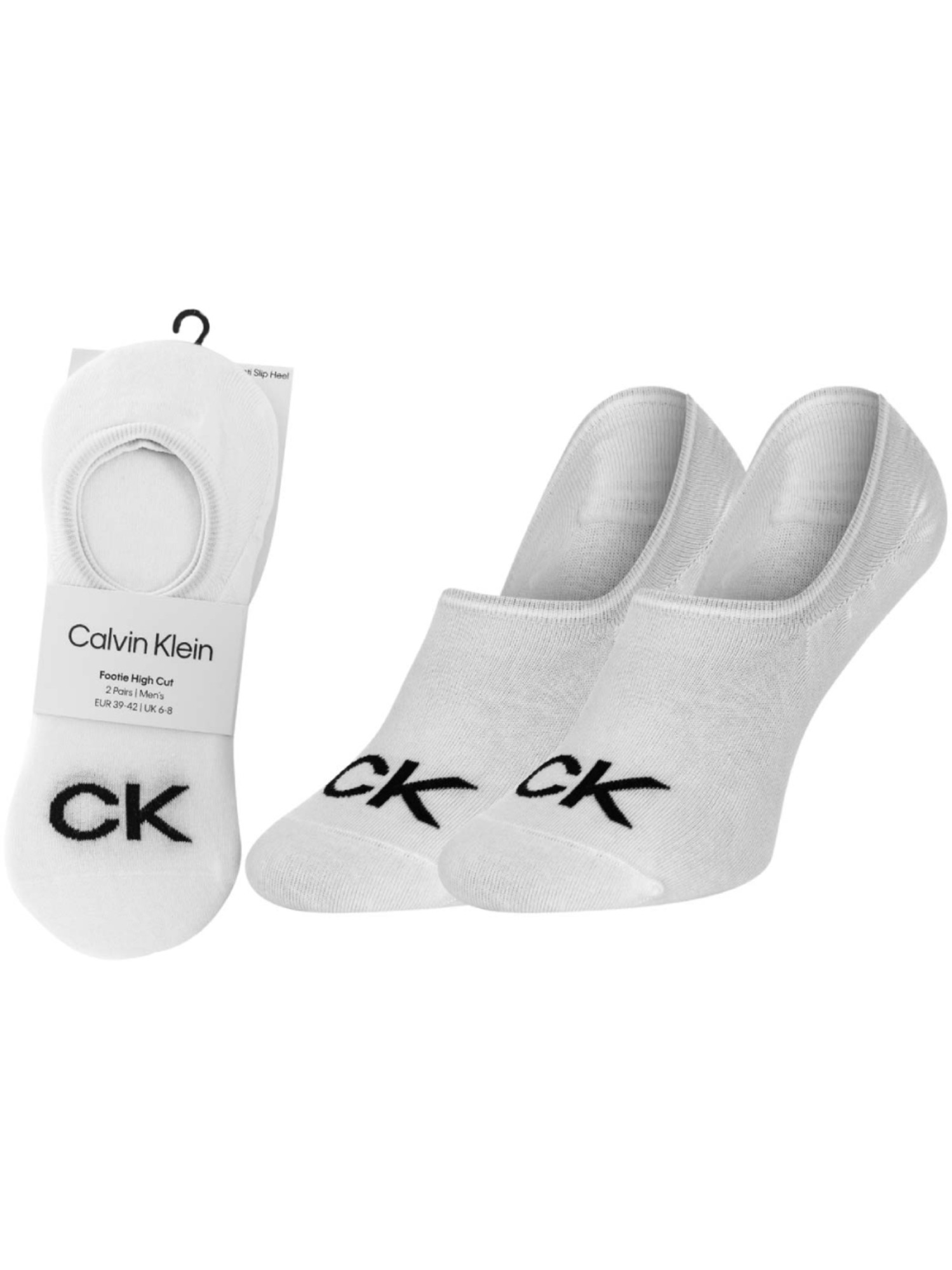 detail Calvin Klein pánské bílé ponožky 2 pack