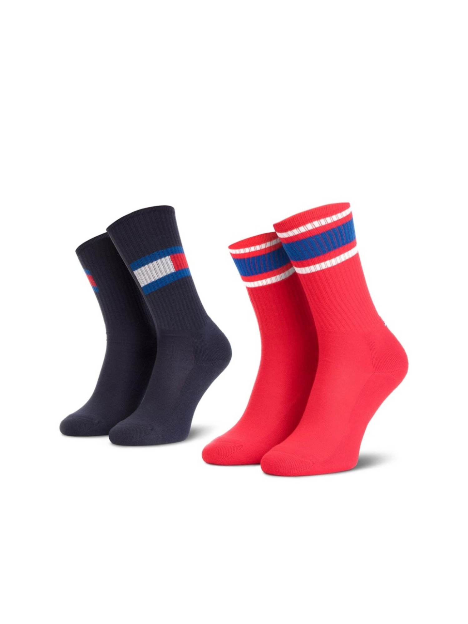 detail Tommy Hilfiger chlapecké červeno modré ponožky 2 pack