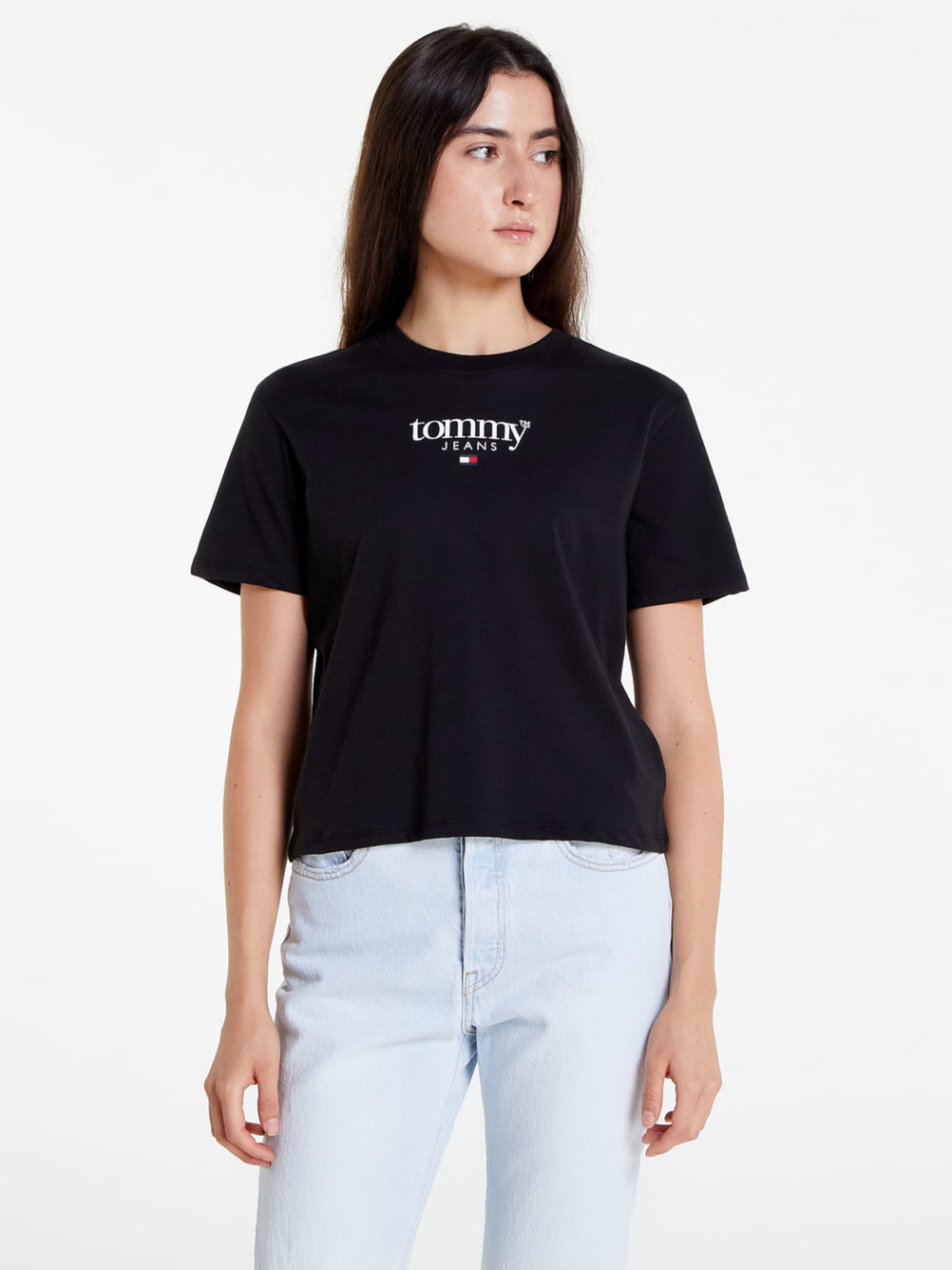 detail Tommy Jeans dámské černé tričko