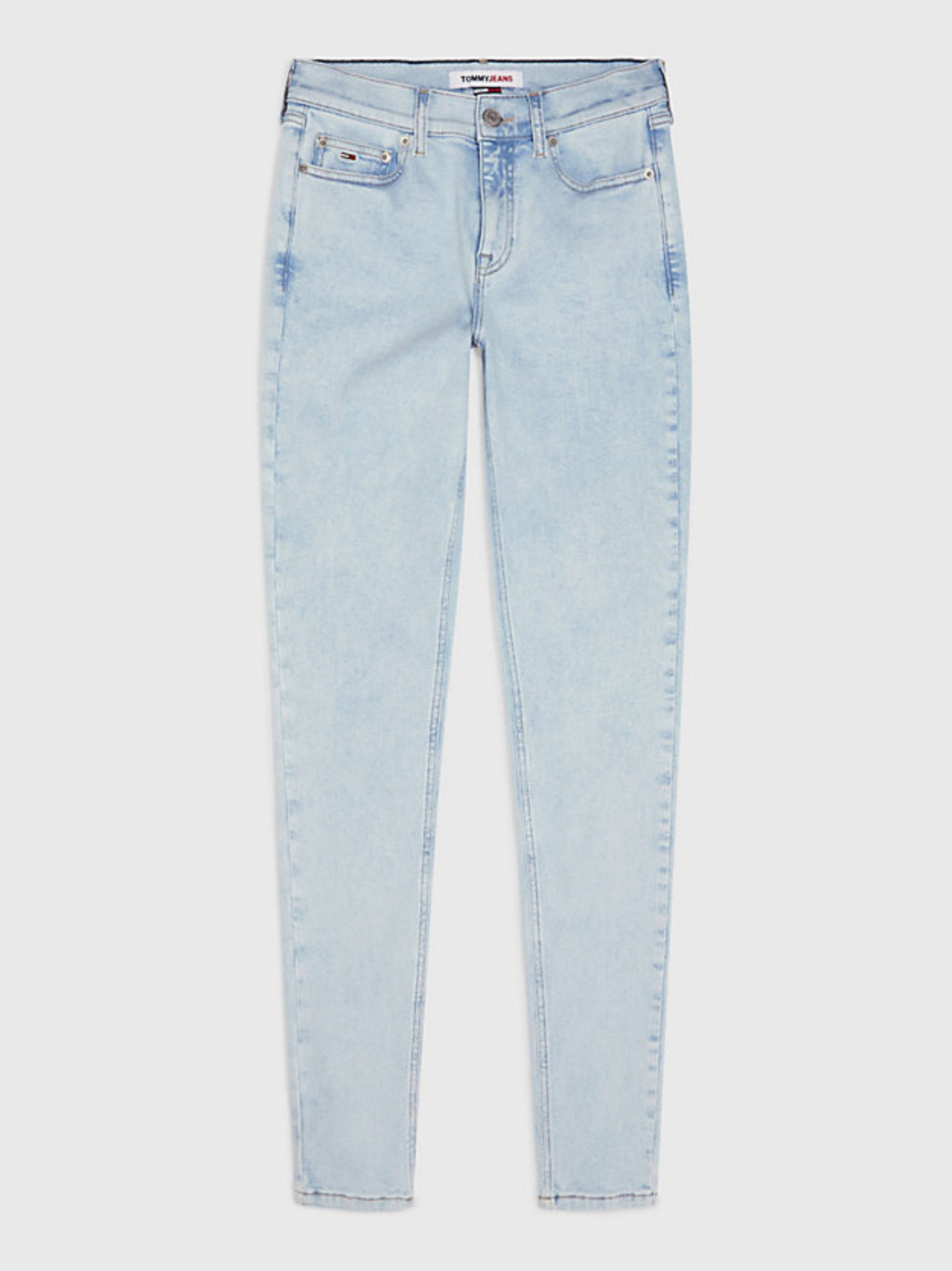 detail Tommy Jeans dámské světle modré džíny NORA