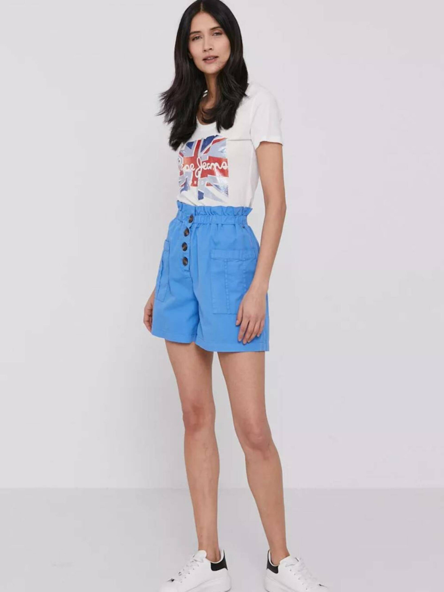 detail Pepe Jeans dámské modré šortky Nell