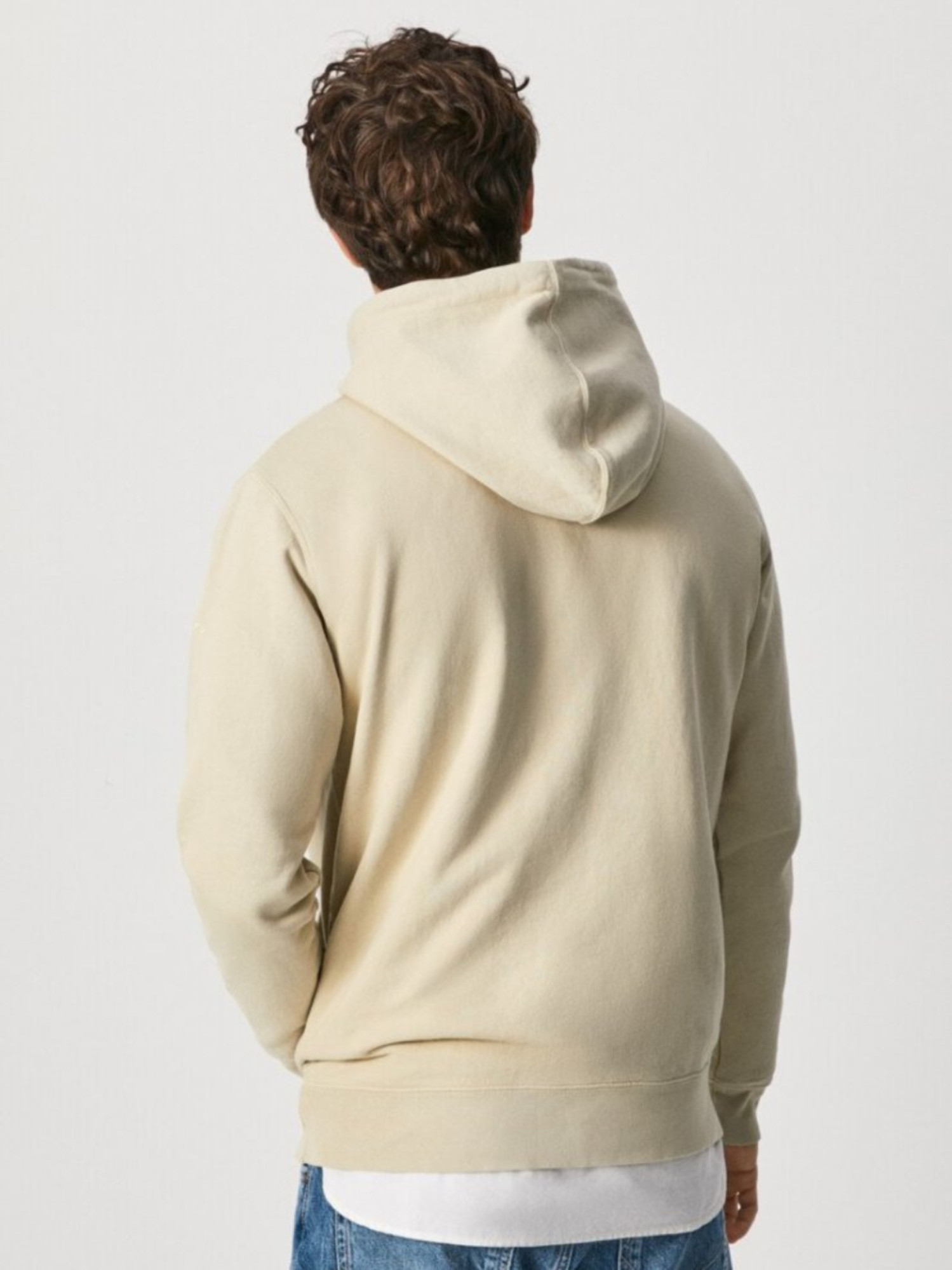 detail Pepe Jeans pánská krémová mikina David