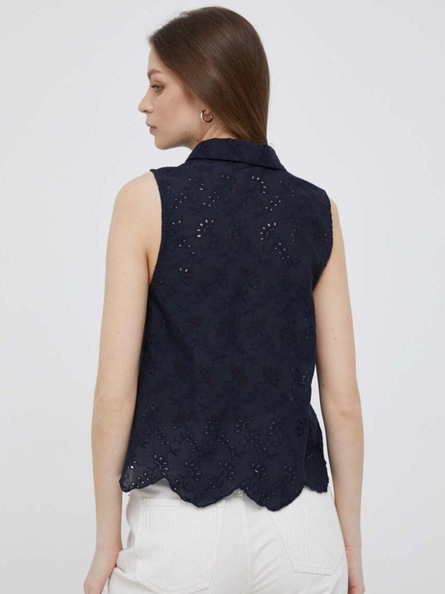 detail Pepe Jeans dámský tmavě modrý top
