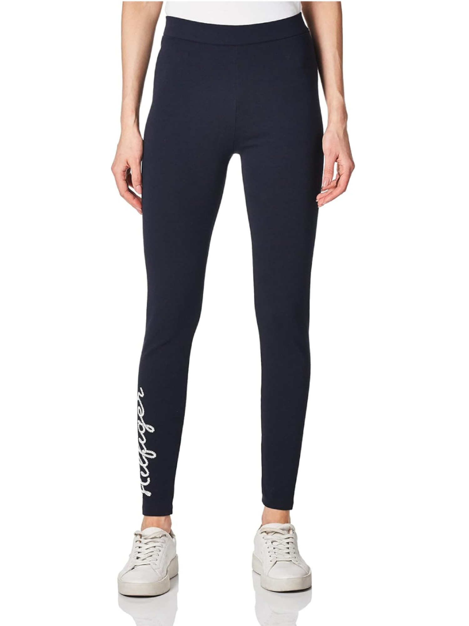 detail Tommy Hilfiger dámské černé legíny