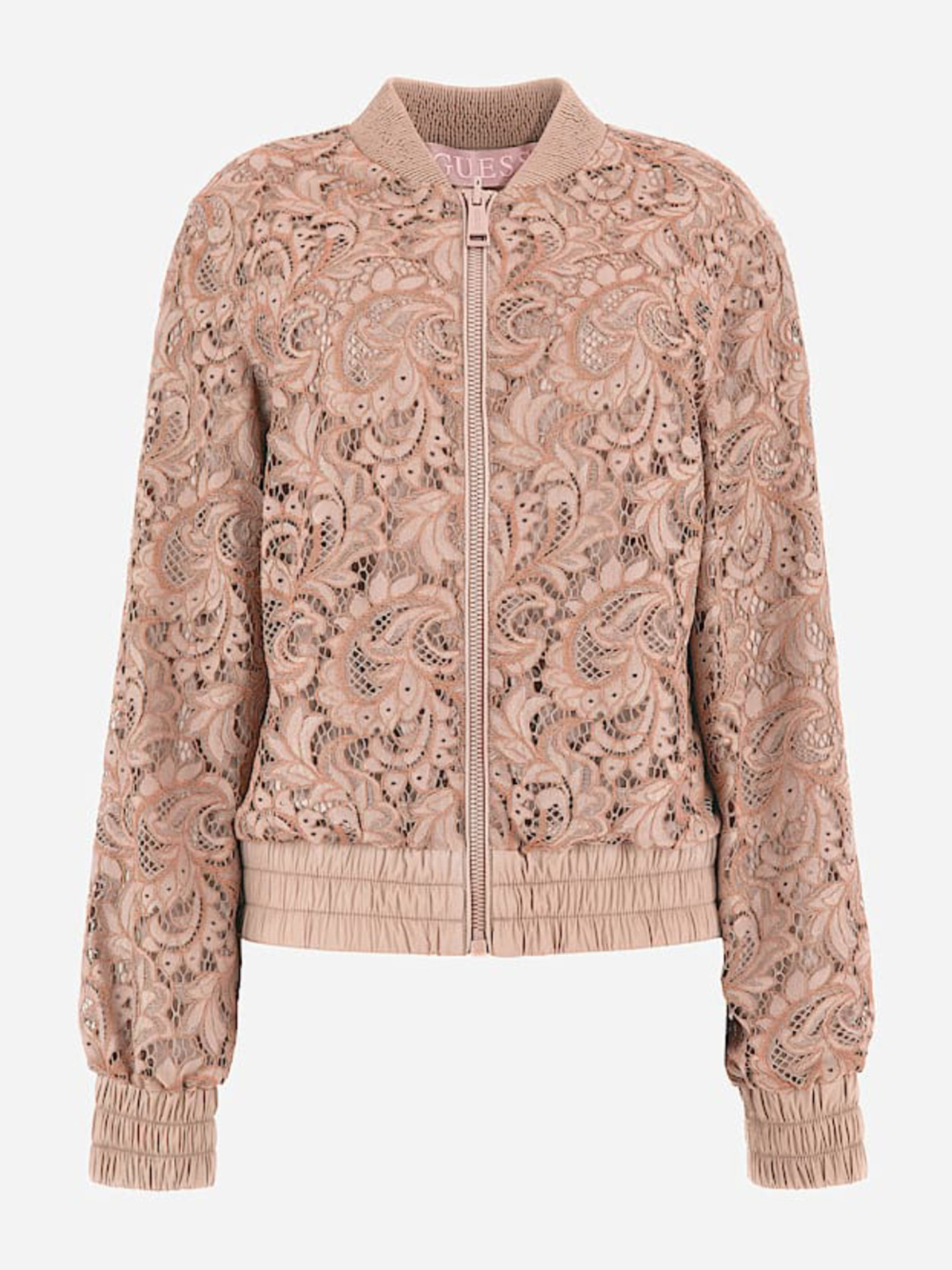 detail Guess dámský růžový bomber