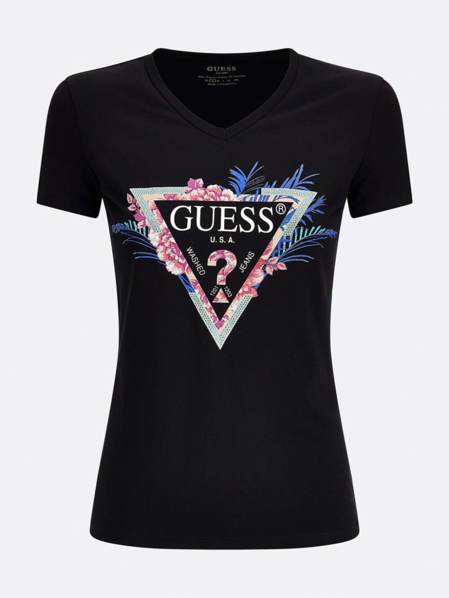 detail Guess dámské černé tričko