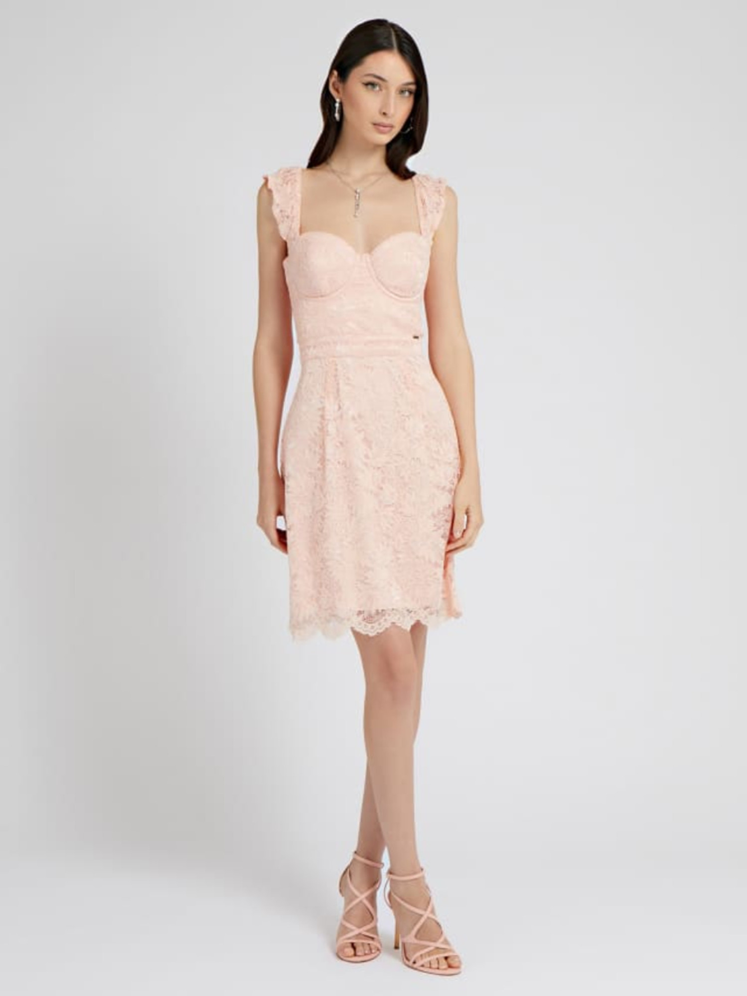 detail Guess dámské broskvové šaty