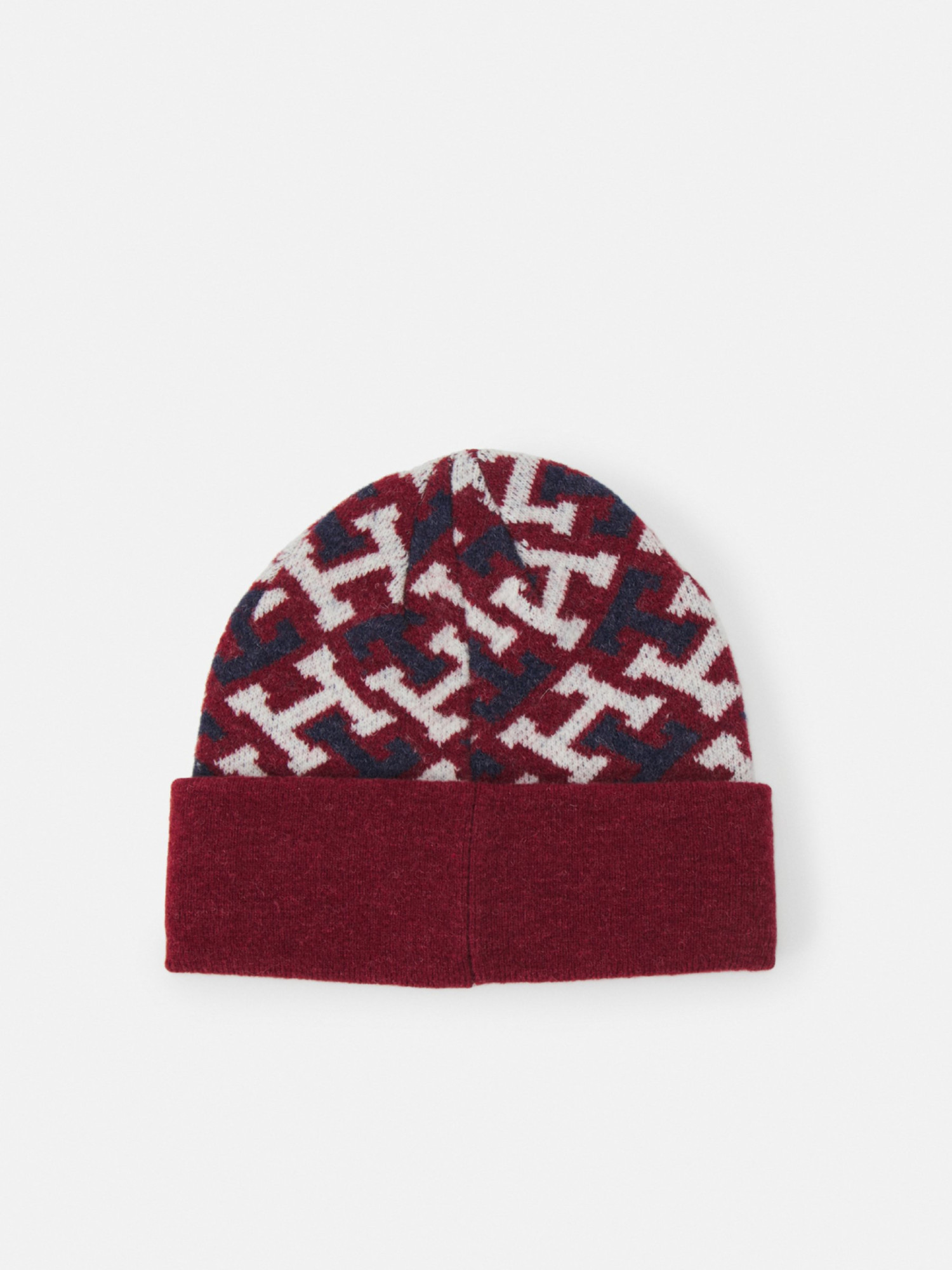 detail Tommy Hilfiger dámská vínová čepice