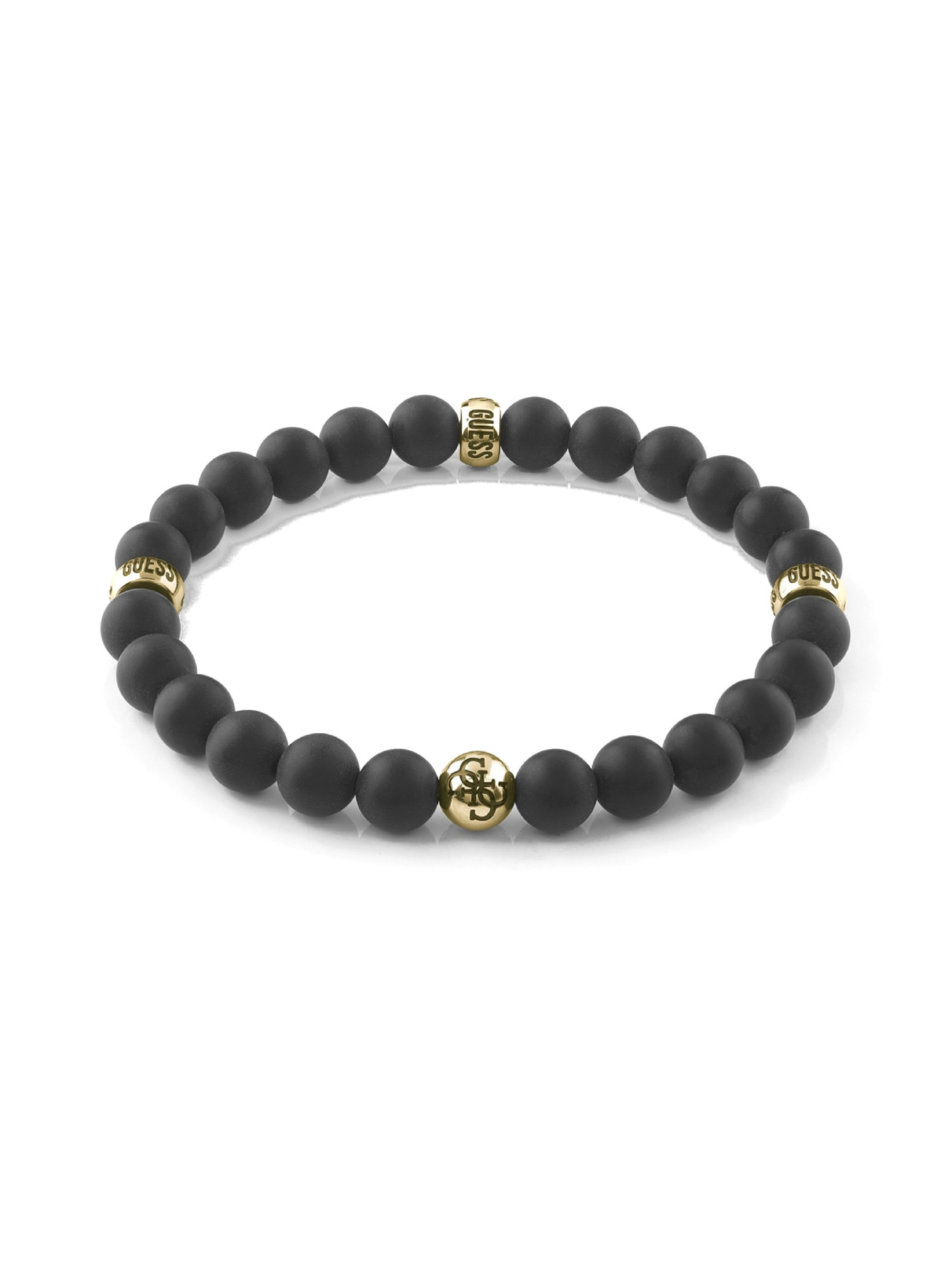 detail Guess pánský černý náramek