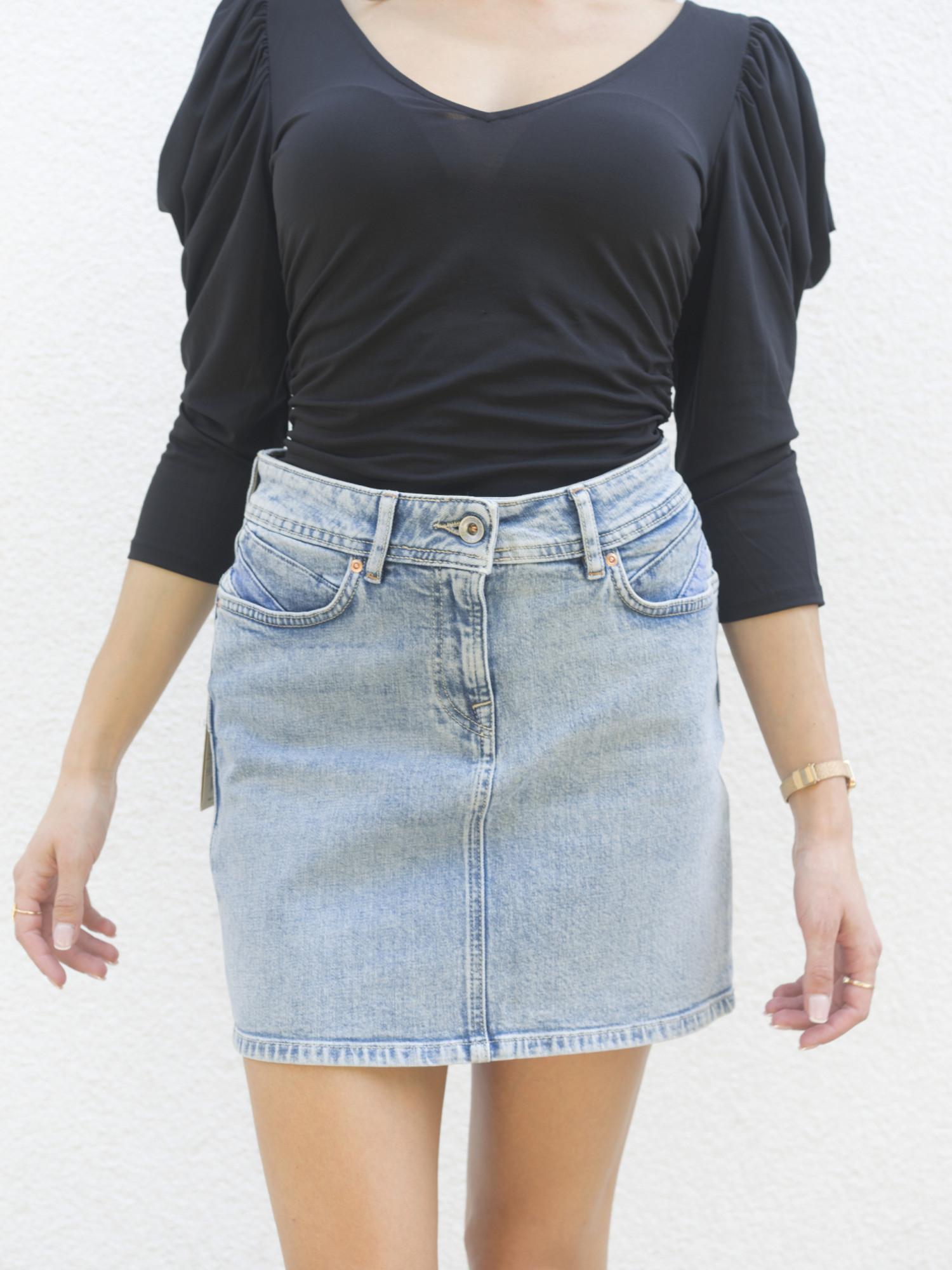 detail Salsa Jeans dámská modrá džínová sukně