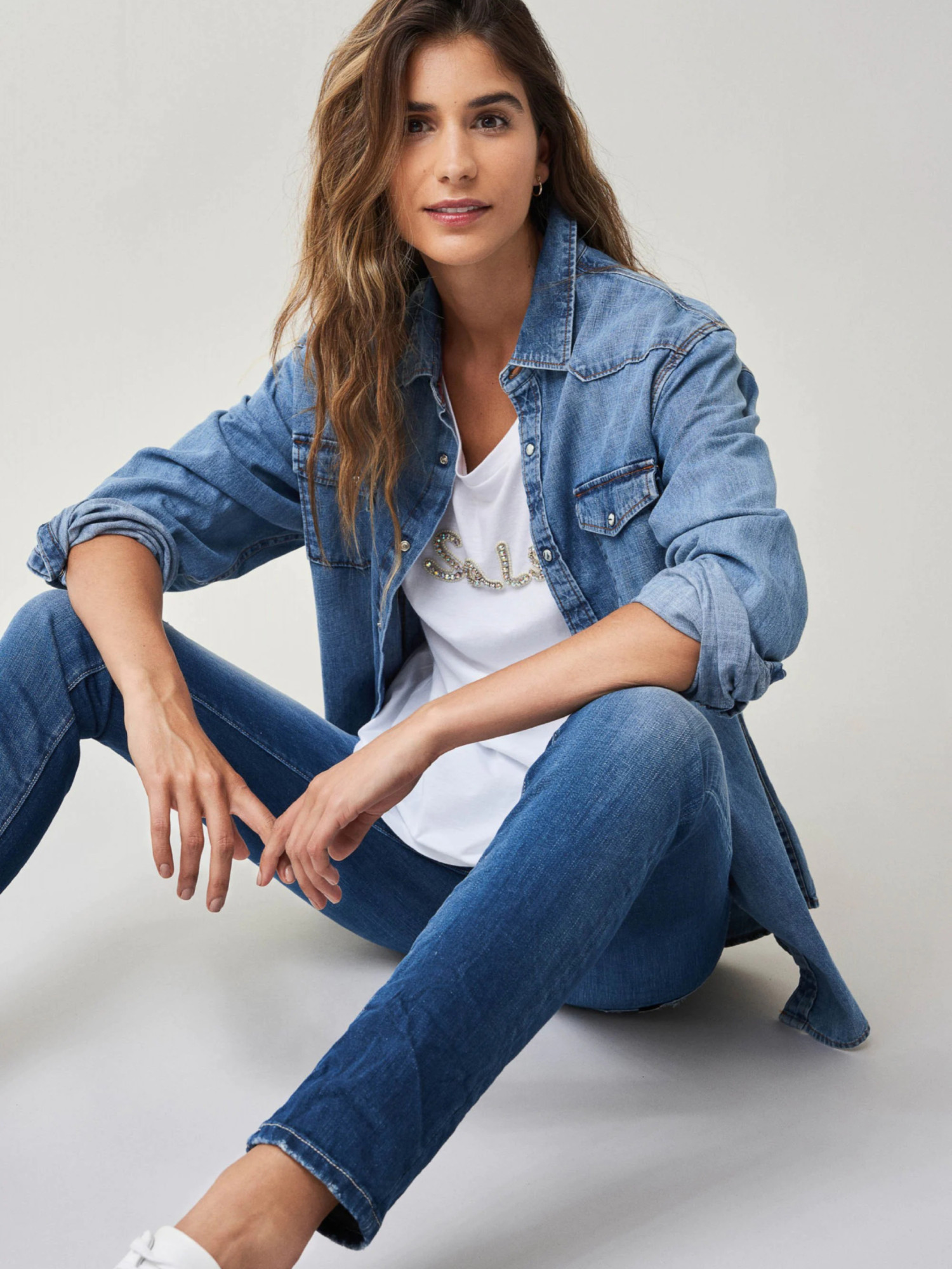 detail Salsa dámské bílé tričko