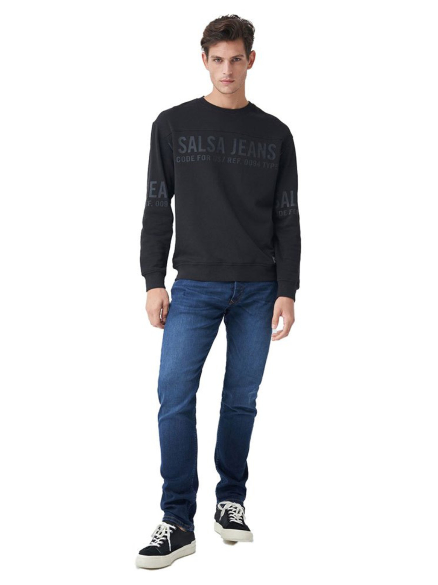detail Pánská černá mikina Salsa Jeans